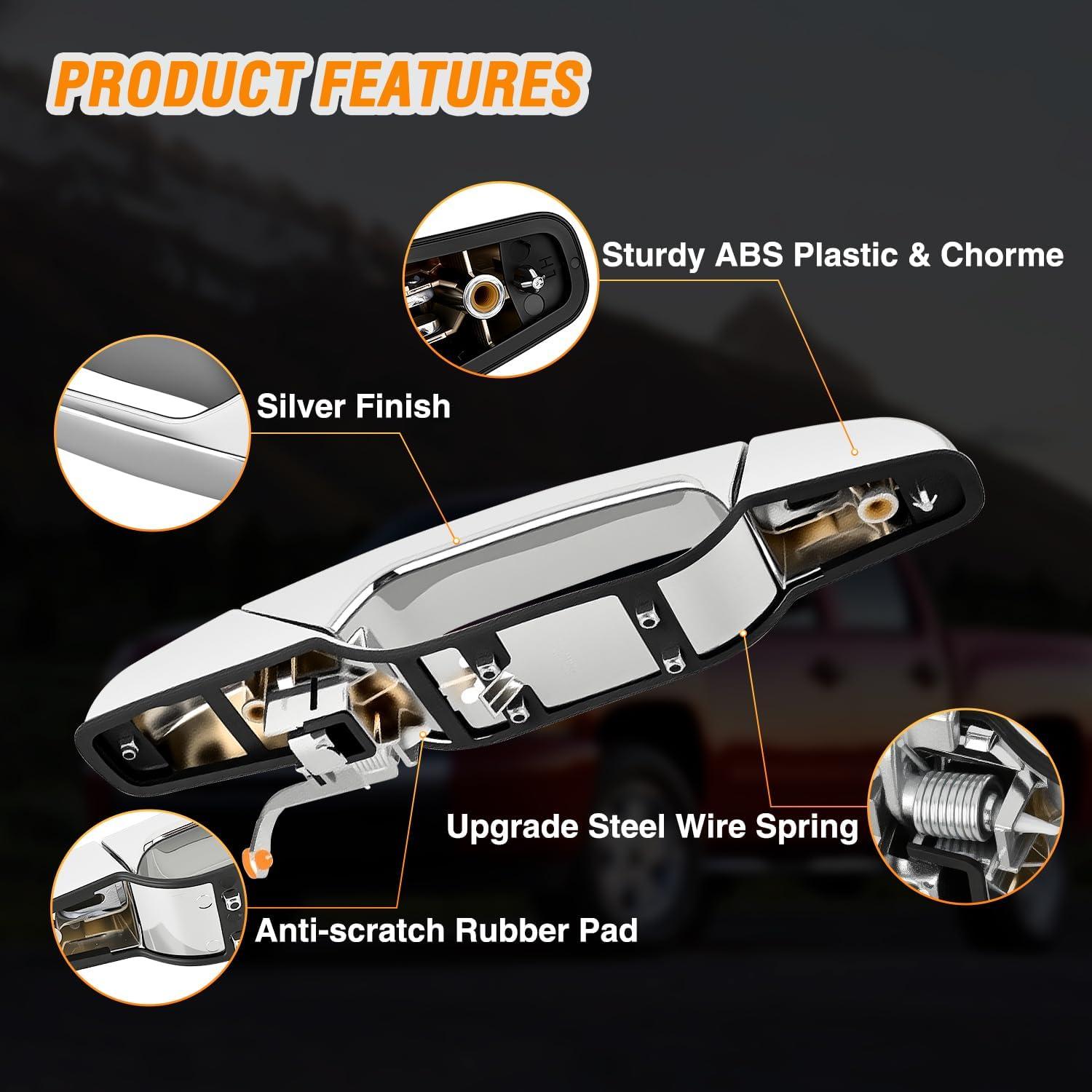 imageNilight Extended Cab Door Handle Left Driver ampamp Right Passenger Rear Car Door Handles Compatible with 1999 00 01 02 03 04 05 06 2007 Chevy Silverado GMC Sierra 1500 2500 3500 Replace157581711575817220072013 Chevy Silverado GMC Sierra Cadillac Suburban