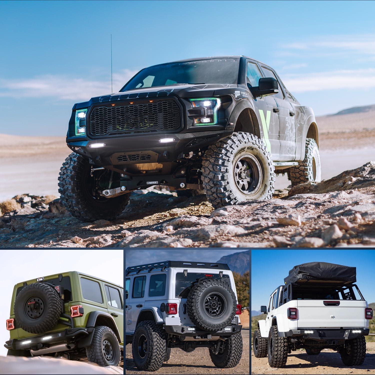 imageNilight Flush Mount LED Light Pods 2 PCS 42 W Amber Upgraded Spot Flood Combo Driving Fog Lights Off Road Lights Bumper LED Work Light for Truck SUV ATV UTV Pickup Van Boat Tractor2Pcs 20LEDs LED Pods