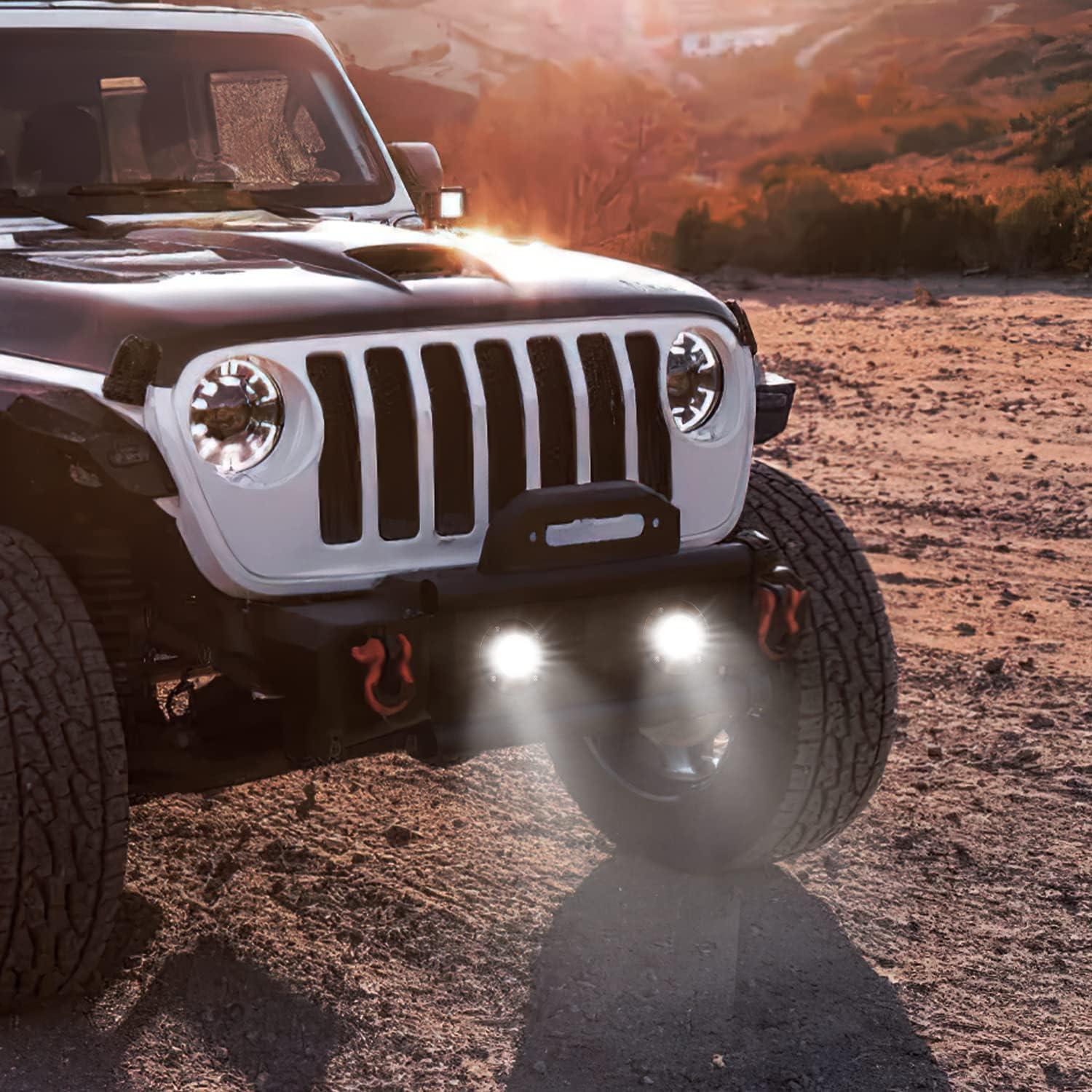 imageNilight Flush Mount LED Light Pods 2 PCS 42 W Amber Upgraded Spot Flood Combo Driving Fog Lights Off Road Lights Bumper LED Work Light for Truck SUV ATV UTV Pickup Van Boat Tractor2Pcs 24LEDs LED Pods