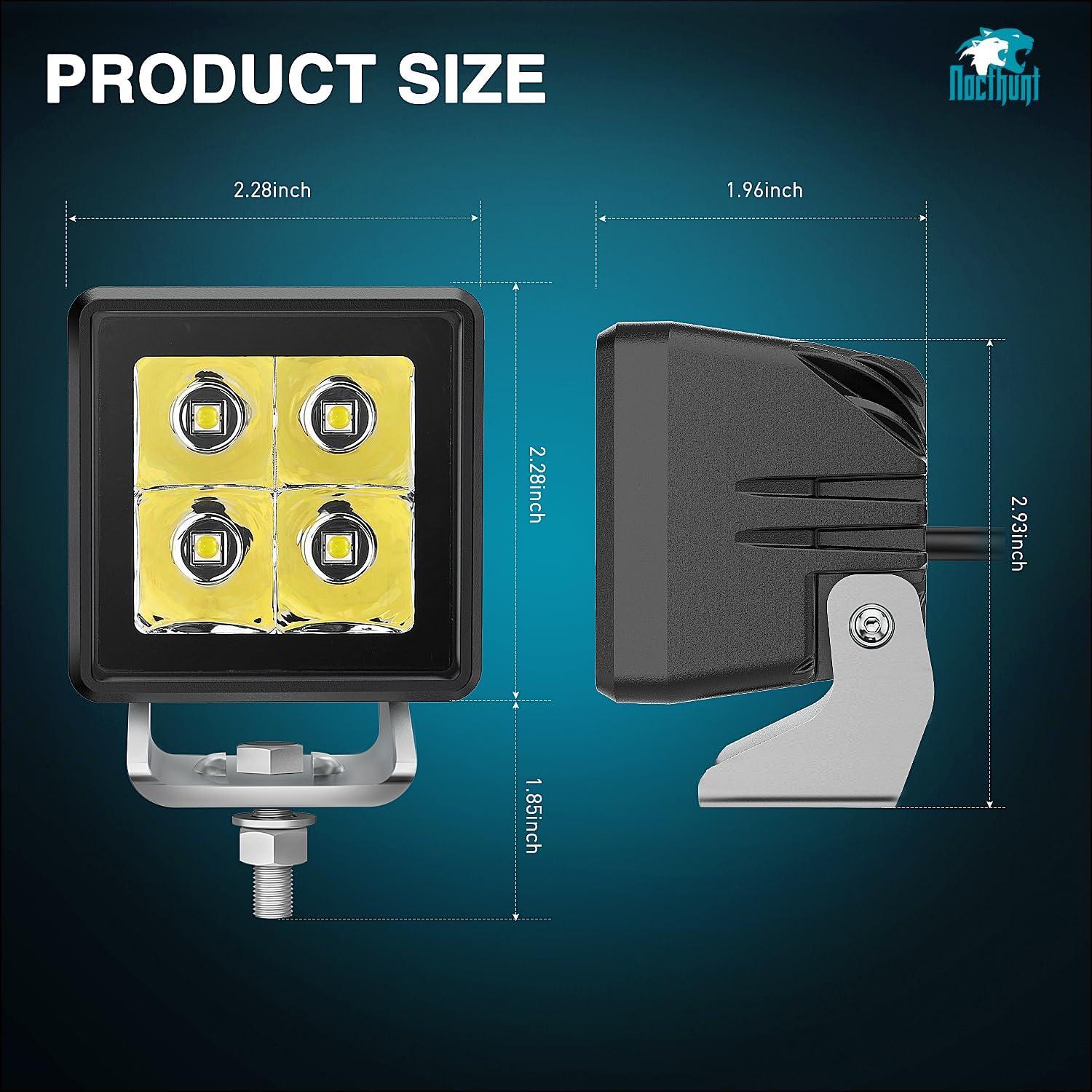 imageNilight Flush Mount LED Pod Lights 2 PCS 47 Inch 4LED Flood Beam Bumper Offroad Driving Backup Reverse Work Light for Truck ATV UTV2Inch 4Led Light Pods