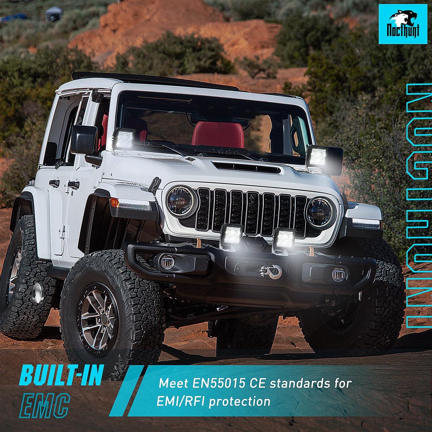 imageNilight Flush Mount LED Pod Lights 2 PCS 47 Inch 4LED Flood Beam Bumper Offroad Driving Backup Reverse Work Light for Truck ATV UTV33Inch 6Led Light Pods