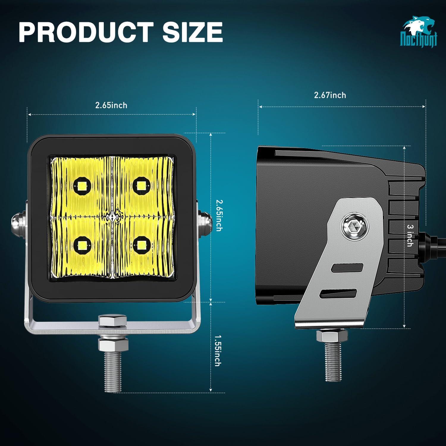 imageNilight Flush Mount LED Pod Lights 2 PCS 47 Inch 4LED Flood Beam Bumper Offroad Driving Backup Reverse Work Light for Truck ATV UTV3Inch 4Led Light Pods