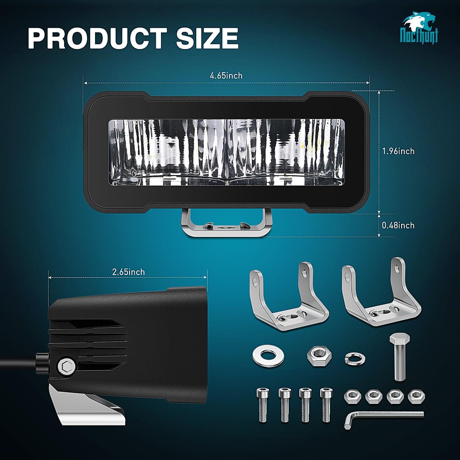 imageNilight Flush Mount LED Pod Lights 2 PCS 47 Inch 4LED Flood Beam Bumper Offroad Driving Backup Reverse Work Light for Truck ATV UTV45Inch 2Led Light Pods