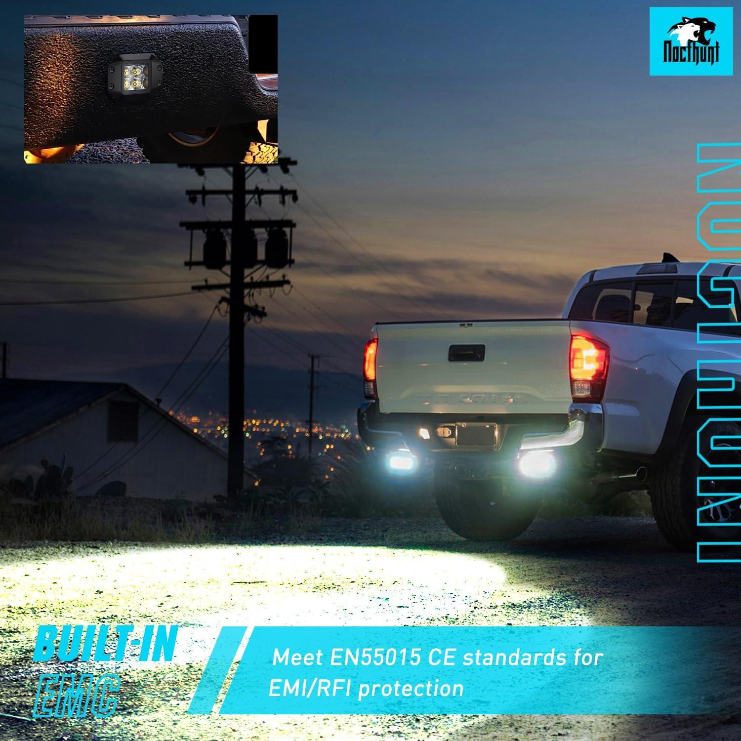 imageNilight Flush Mount LED Pod Lights 2 PCS 47 Inch 4LED Flood Beam Bumper Offroad Driving Backup Reverse Work Light for Truck ATV UTV47Inch 4Led Flush Mount Light