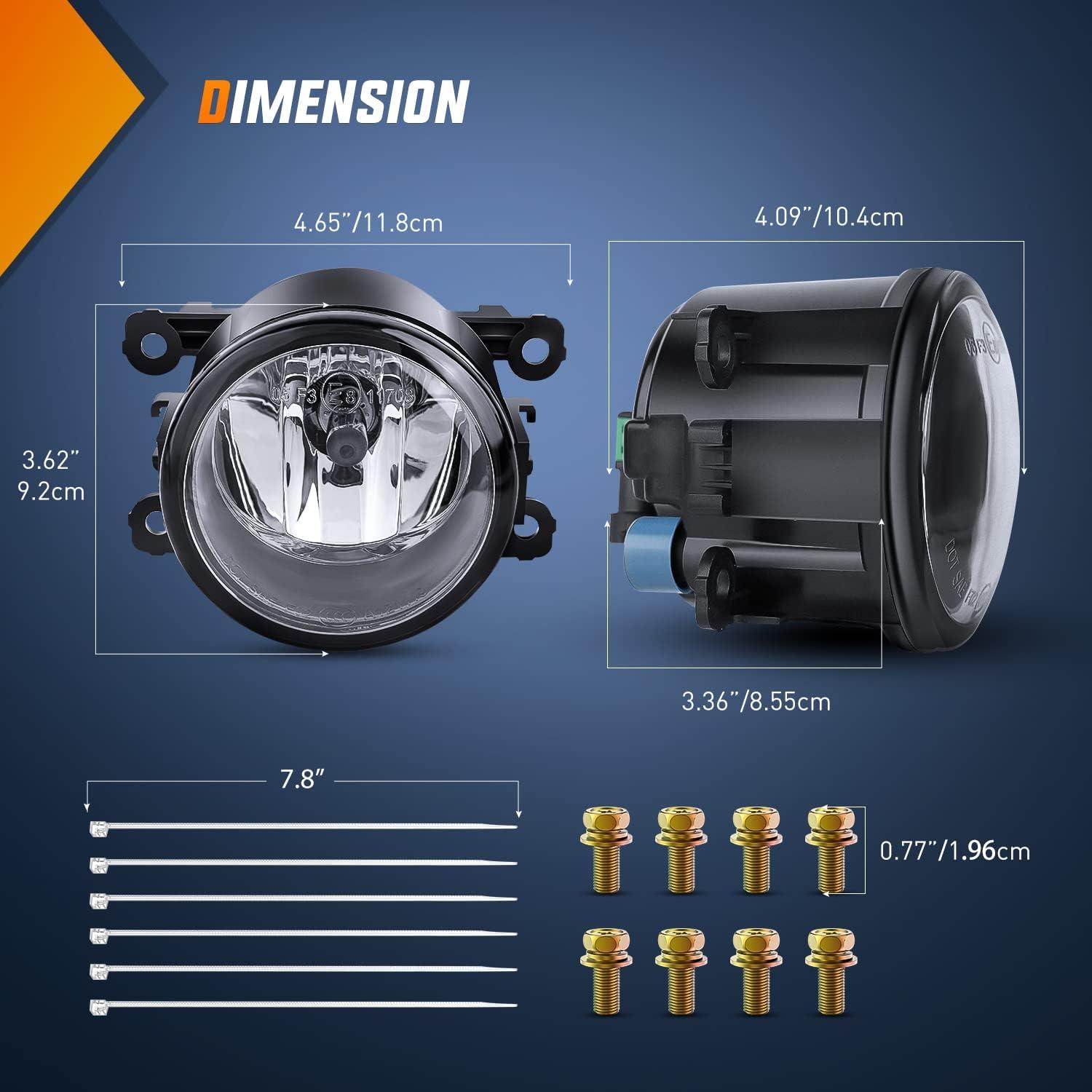 imageNilight Fog Light Assembly Compatible with 2005 2006 2007 2008 2009 2010 2011 2012 2013 2014 Ford Mustang Focus Explorer Ranger Nissan Frontier Lincoln Navigator Honda Accord Pilot