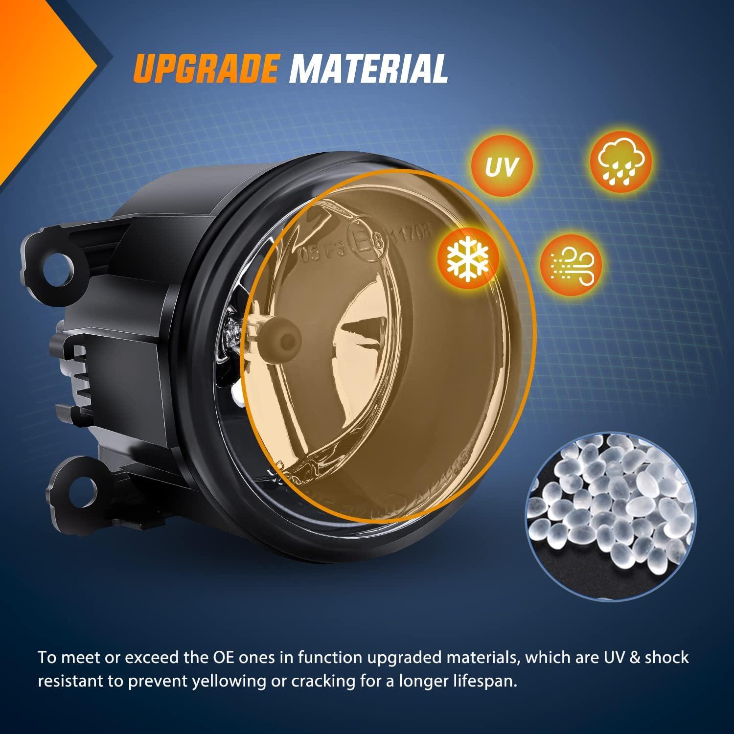 imageNilight Fog Light Assembly Compatible with 2005 2006 2007 2008 2009 2010 2011 2012 2013 2014 Ford Mustang Focus Explorer Ranger Nissan Frontier Lincoln Navigator Honda Accord Pilot