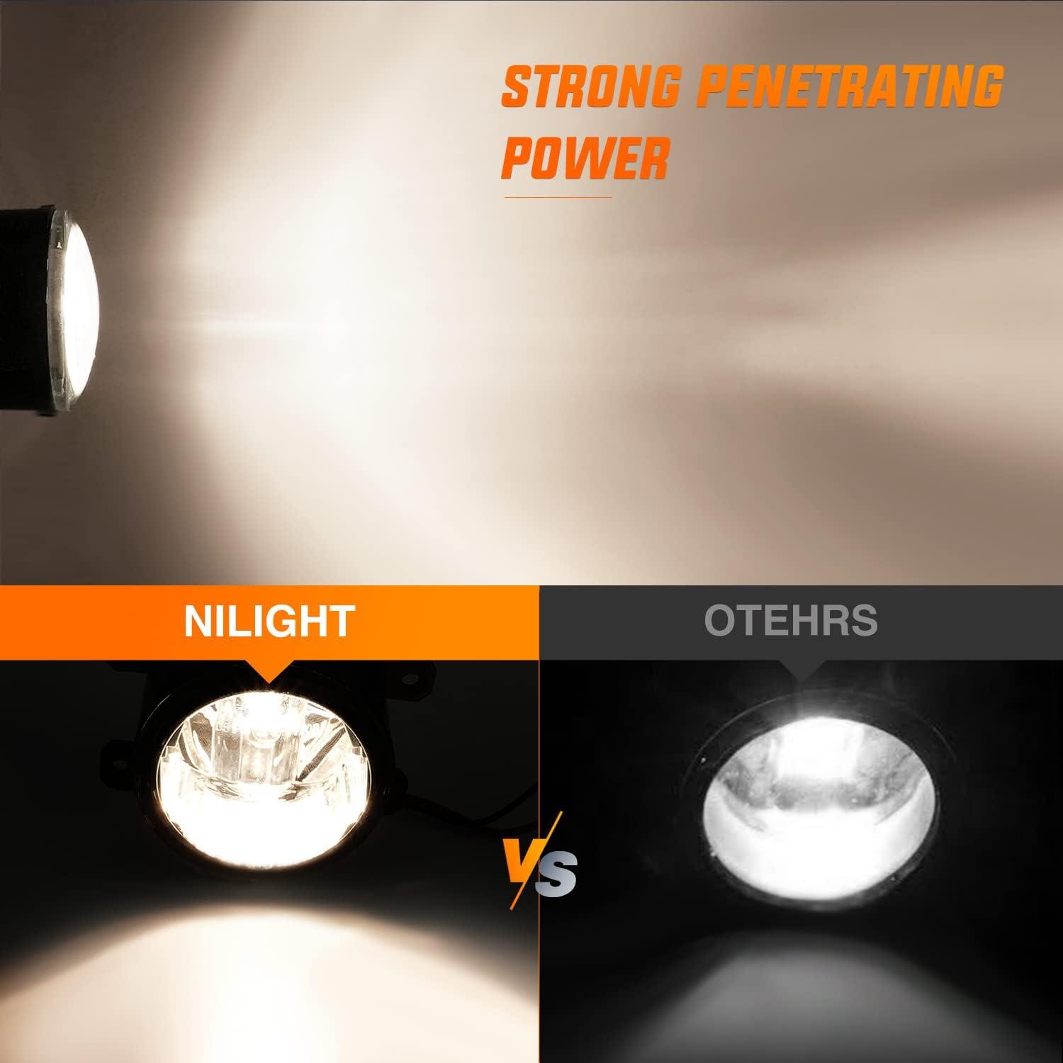 imageNilight Fog Light Assembly Compatible with 2005 2006 2007 2008 2009 2010 2011 2012 2013 2014 Ford Mustang Focus Explorer Ranger Nissan Frontier Lincoln Navigator Honda Accord Pilot