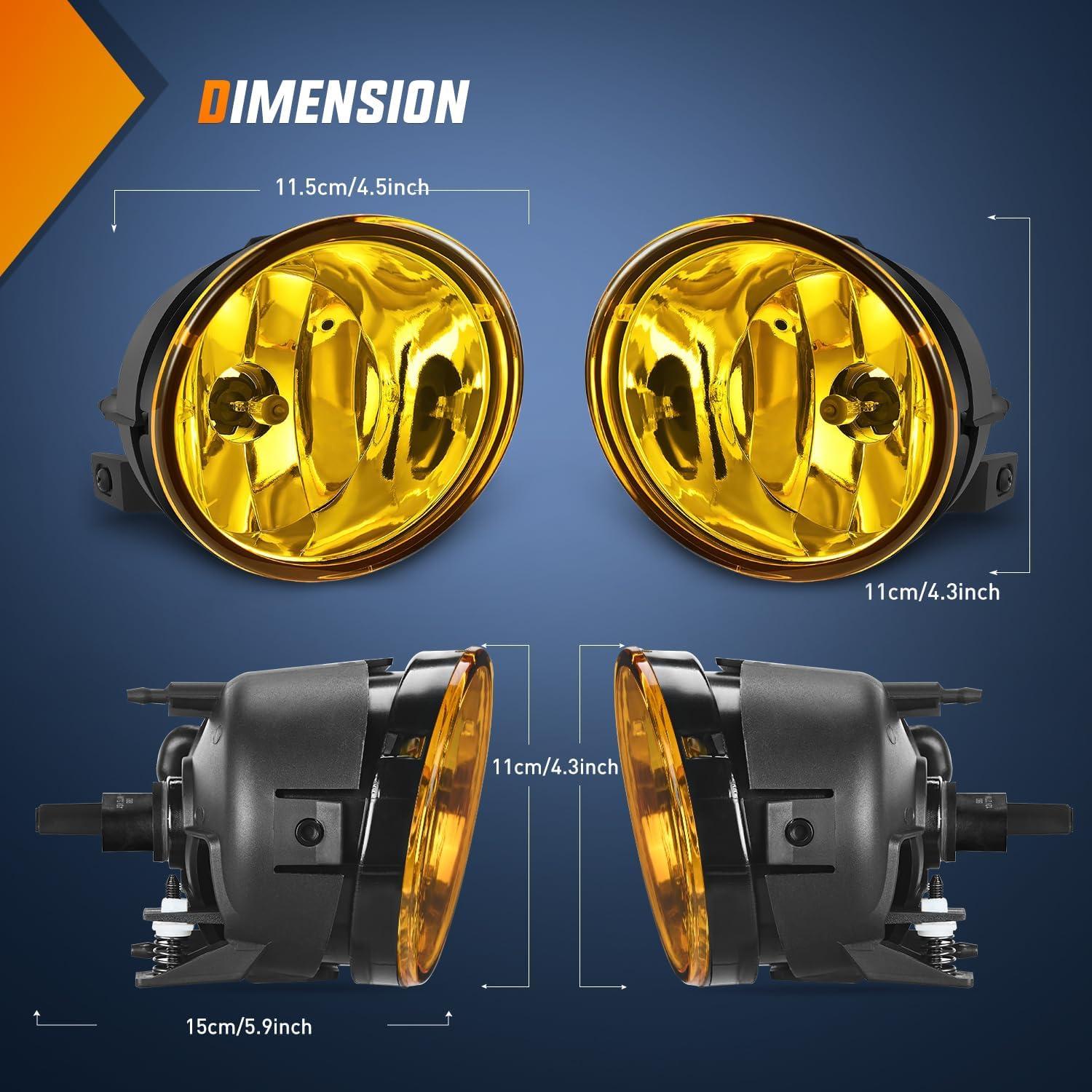 imageNilight Fog Light Assembly Compatible with 2005 2006 2007 Nissan Armada 2004 2005 2006 2007 2008 2009 2010 2011 2012 2013 2014 2015 Titan Amber LensAmber