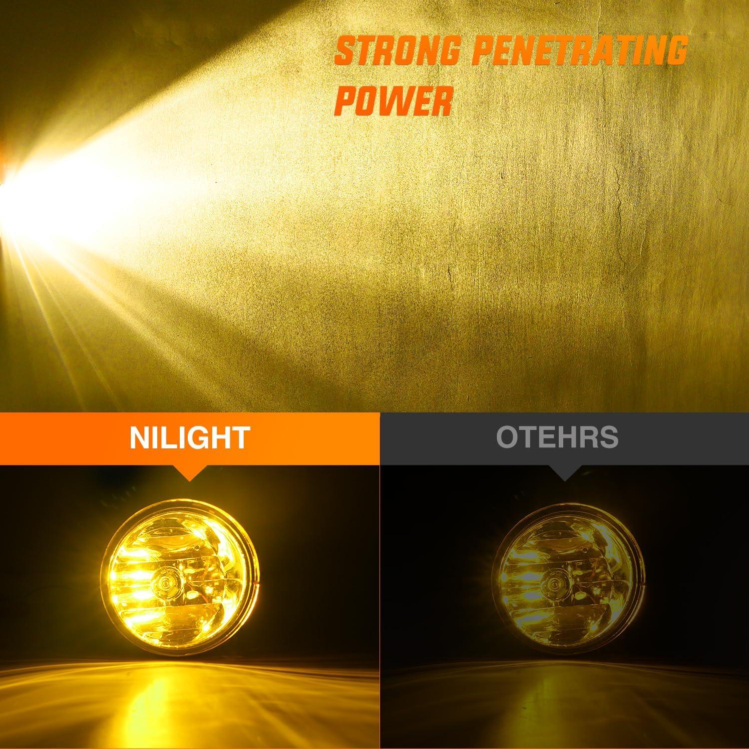 imageNilight Fog Light Assembly Compatible with 2005 2006 2007 Nissan Armada 2004 2005 2006 2007 2008 2009 2010 2011 2012 2013 2014 2015 Titan Amber LensAmber