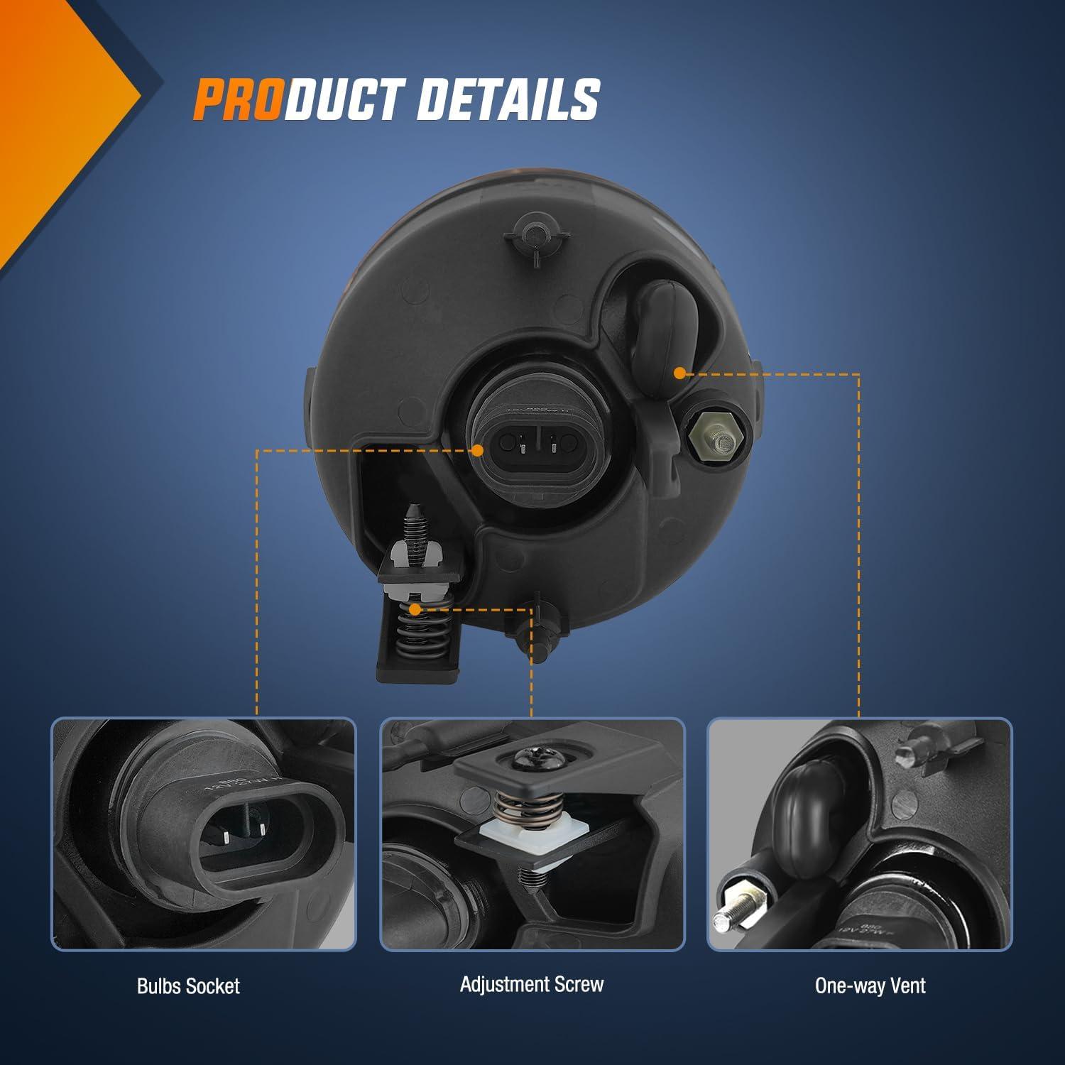 imageNilight Fog Light Assembly Compatible with 2005 2006 2007 Nissan Armada 2004 2005 2006 2007 2008 2009 2010 2011 2012 2013 2014 2015 Titan Amber LensAmber