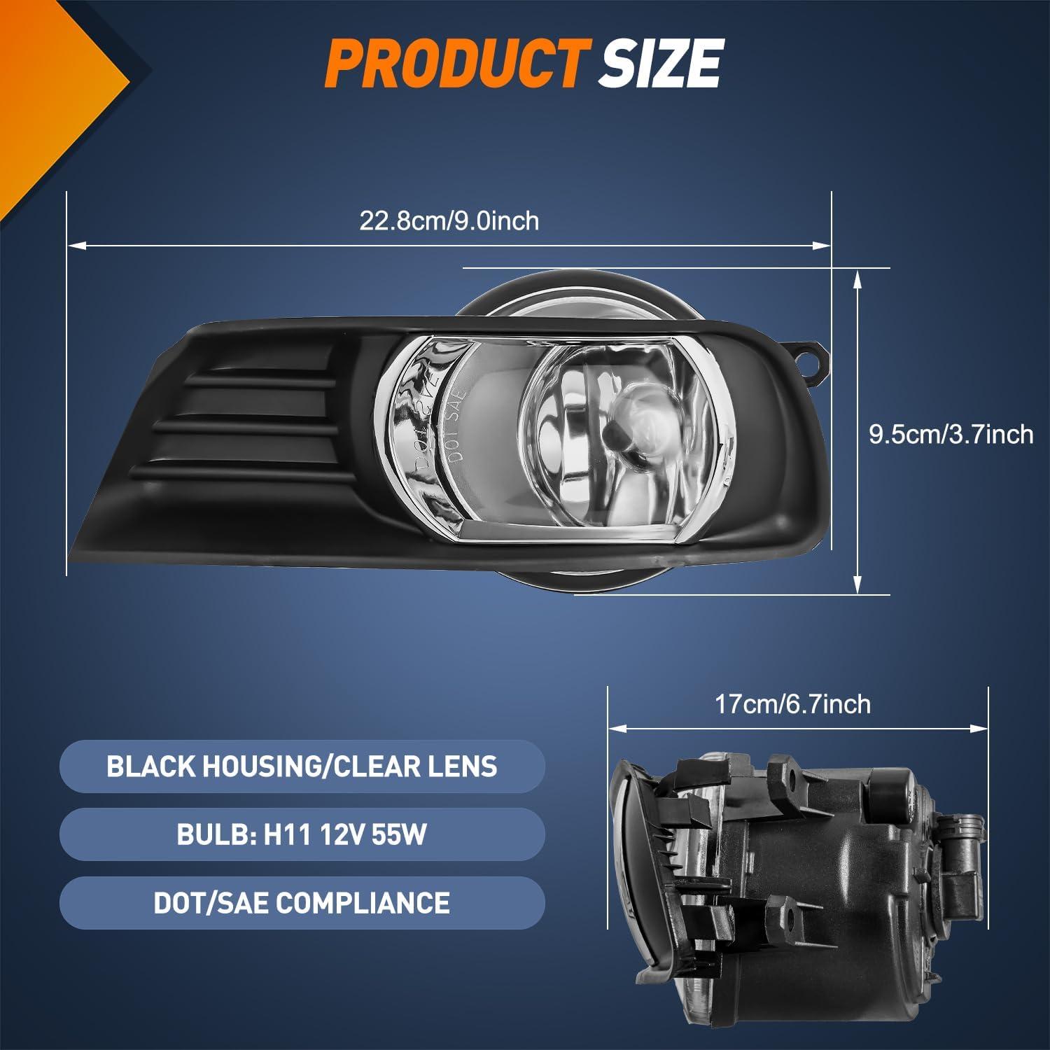 imageNilight Fog Light Assembly Compatible with 2006 2007 2008 2009 2010 2011 2012 2013 Toyota Yaris Camry Corolla Venza Matrix Prius RAV4 Solara Avalon Highlander LEXUS LX570 RX35020072009 Camry