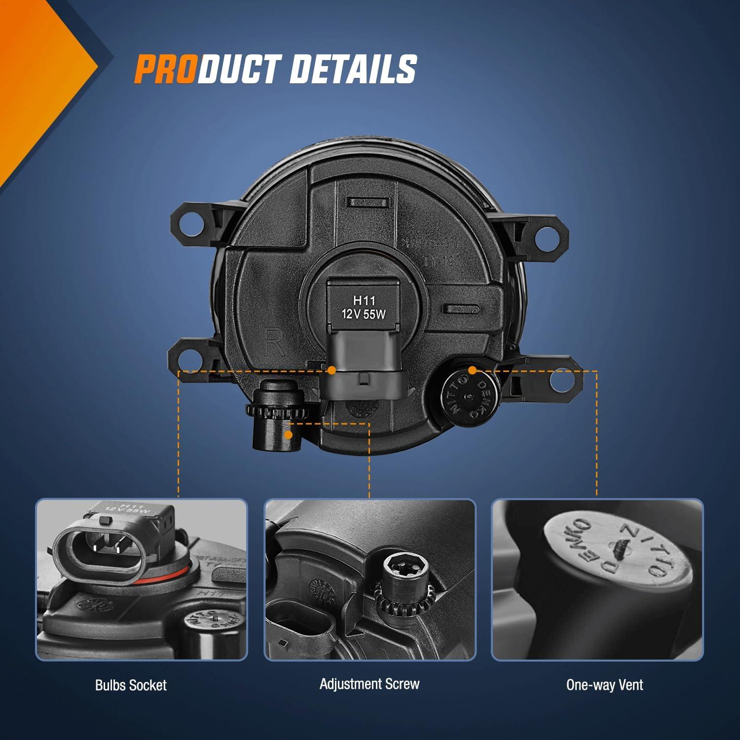 imageNilight Fog Light Assembly Compatible with 2006 2007 2008 2009 2010 2011 2012 2013 Toyota Yaris Camry Corolla Venza Matrix Prius RAV4 Solara Avalon Highlander LEXUS LX570 RX350Toyota 20072013