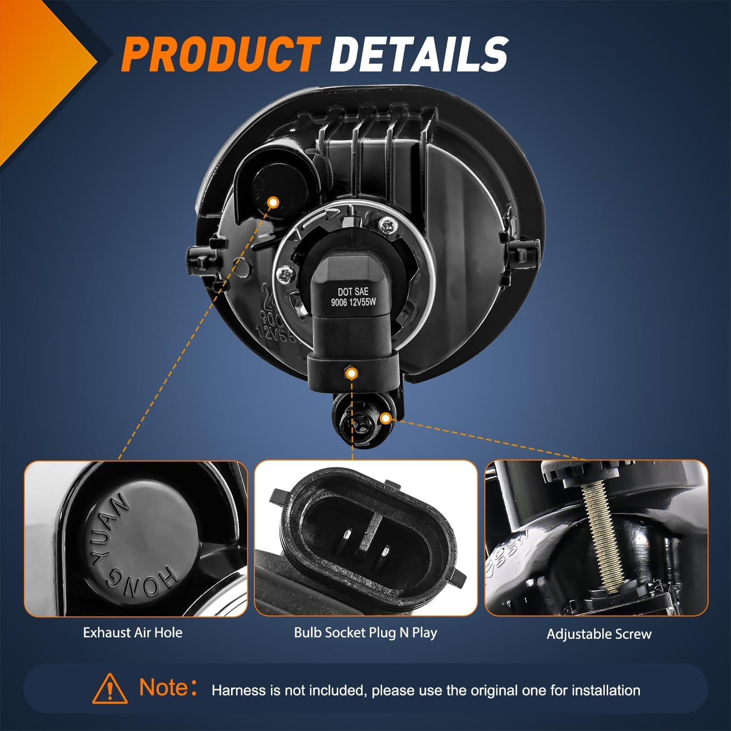 imageNilight Fog Light Assembly Compatible with 2006 2007 2008 2009 2010 2011 2012 2013 Toyota Yaris Camry Corolla Venza Matrix Prius RAV4 Solara Avalon Highlander LEXUS LX570 RX35020032008 MatrixVibe20042010 Scion TC