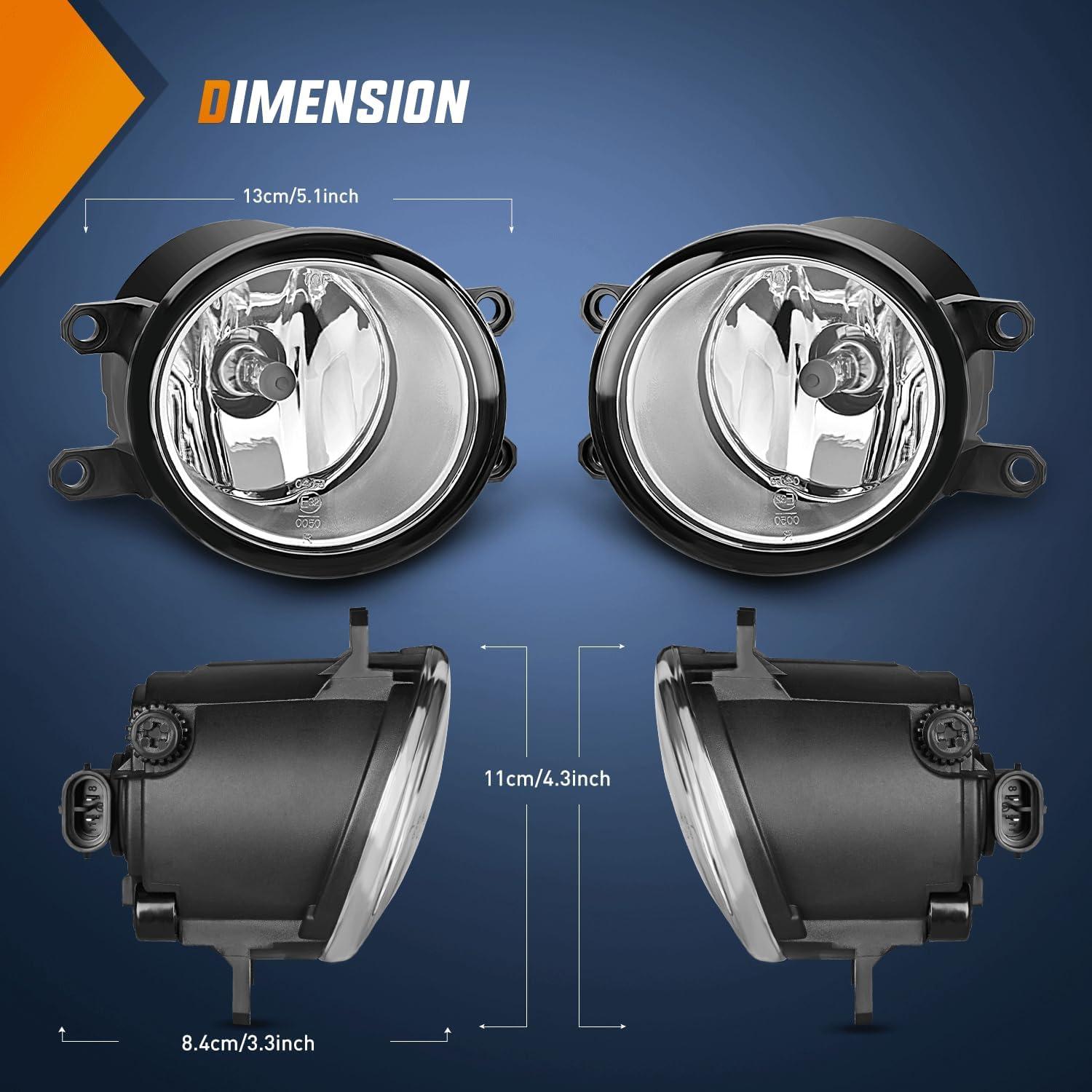 imageNilight Fog Light Assembly Compatible with 2006 2007 2008 2009 2010 2011 2012 2013 Toyota Yaris Camry Corolla Venza Matrix Prius RAV4 Solara Avalon Highlander LEXUS LX570 RX350Toyota 20072013
