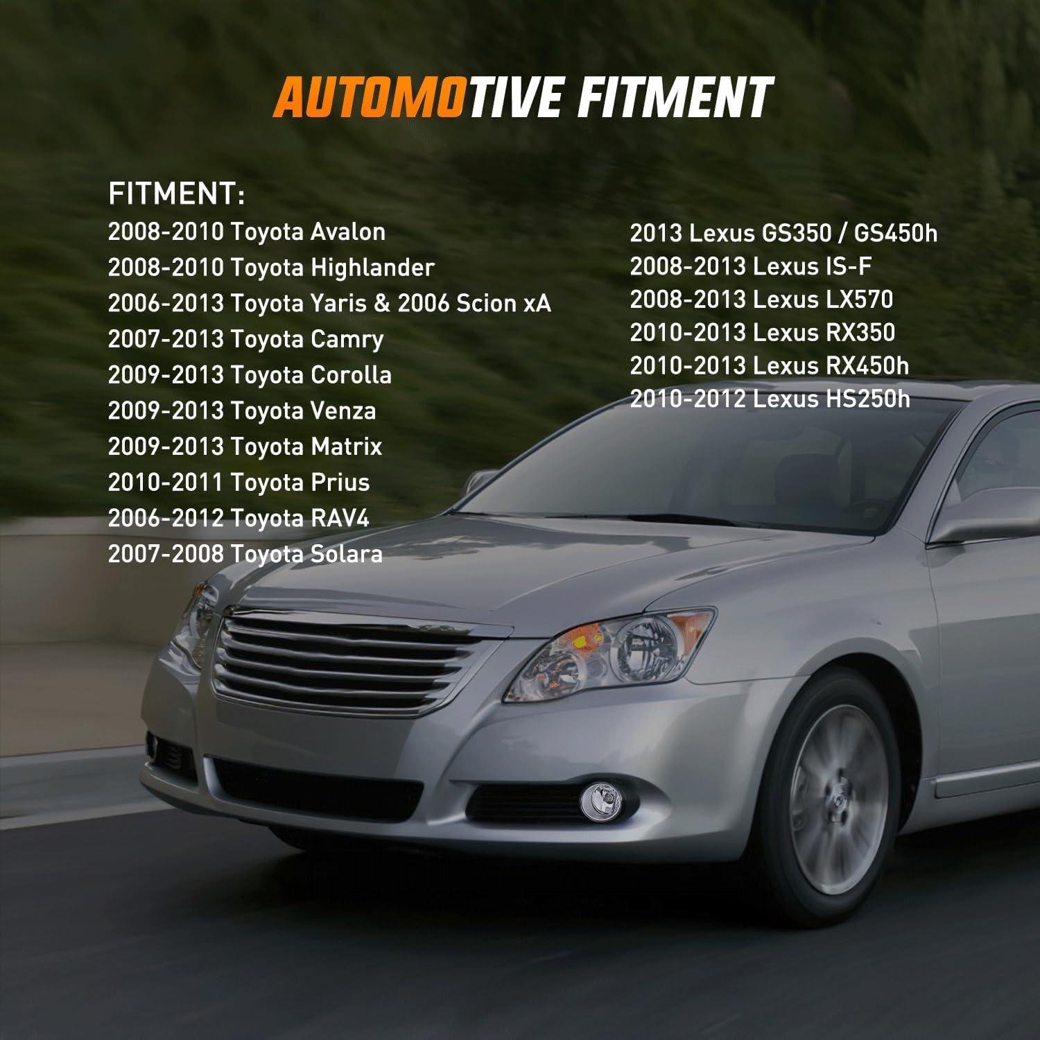 imageNilight Fog Light Assembly Compatible with 2006 2007 2008 2009 2010 2011 2012 2013 Toyota Yaris Camry Corolla Venza Matrix Prius RAV4 Solara Avalon Highlander LEXUS LX570 RX350Toyota 20072013