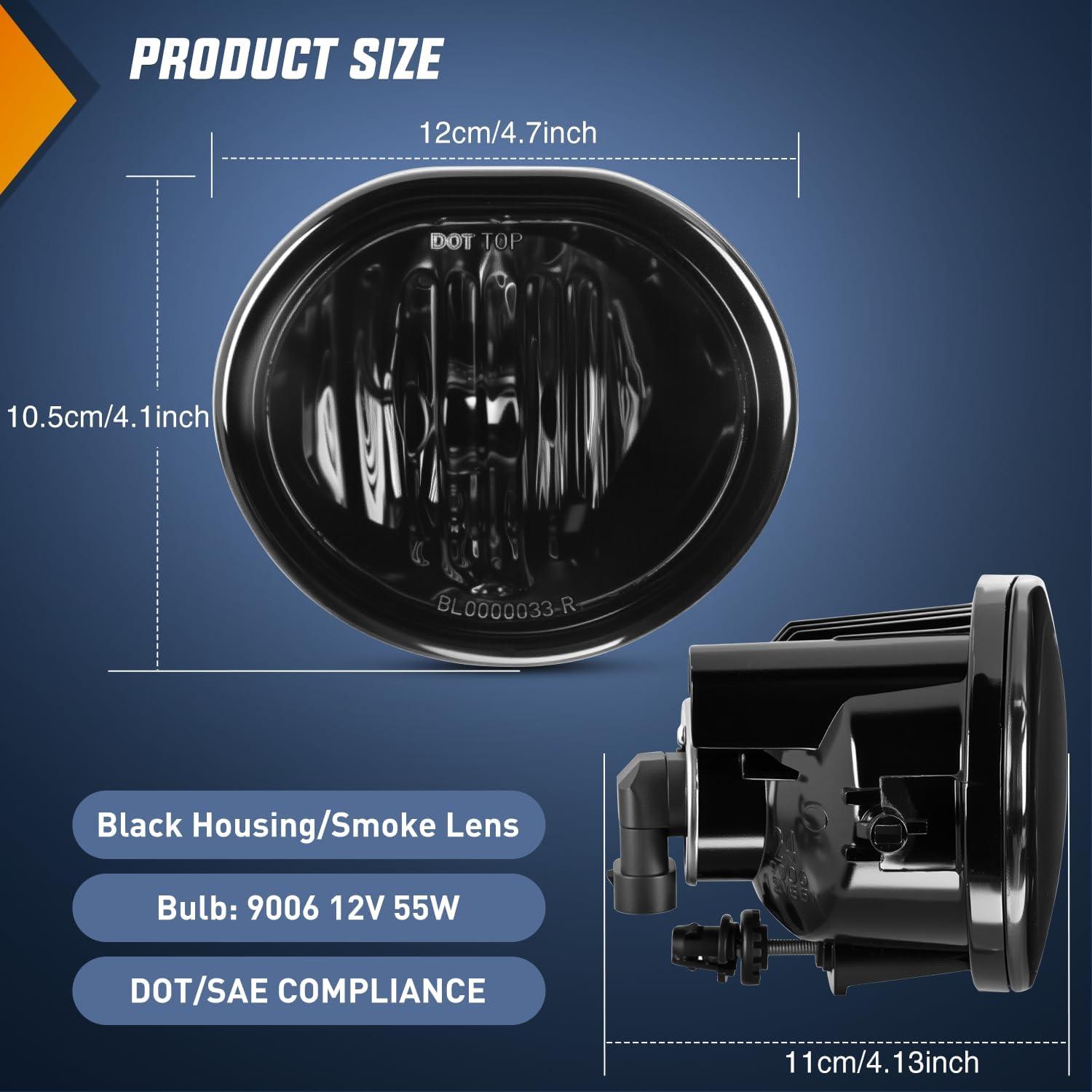 imageNilight Fog Light Assembly Compatible with 2006 2007 2008 2009 2010 2011 2012 2013 Toyota Yaris Camry Corolla Venza Matrix Prius RAV4 Solara Avalon Highlander LEXUS LX570 RX35020032008 MatrixVibe20042010 Scion TC Smoke