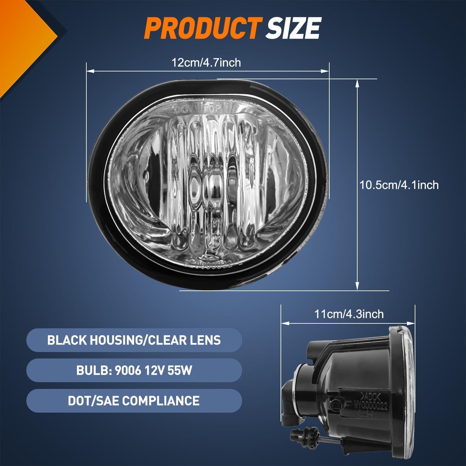 imageNilight Fog Light Assembly Compatible with 2006 2007 2008 2009 2010 2011 2012 2013 Toyota Yaris Camry Corolla Venza Matrix Prius RAV4 Solara Avalon Highlander LEXUS LX570 RX35020032008 MatrixVibe20042010 Scion TC