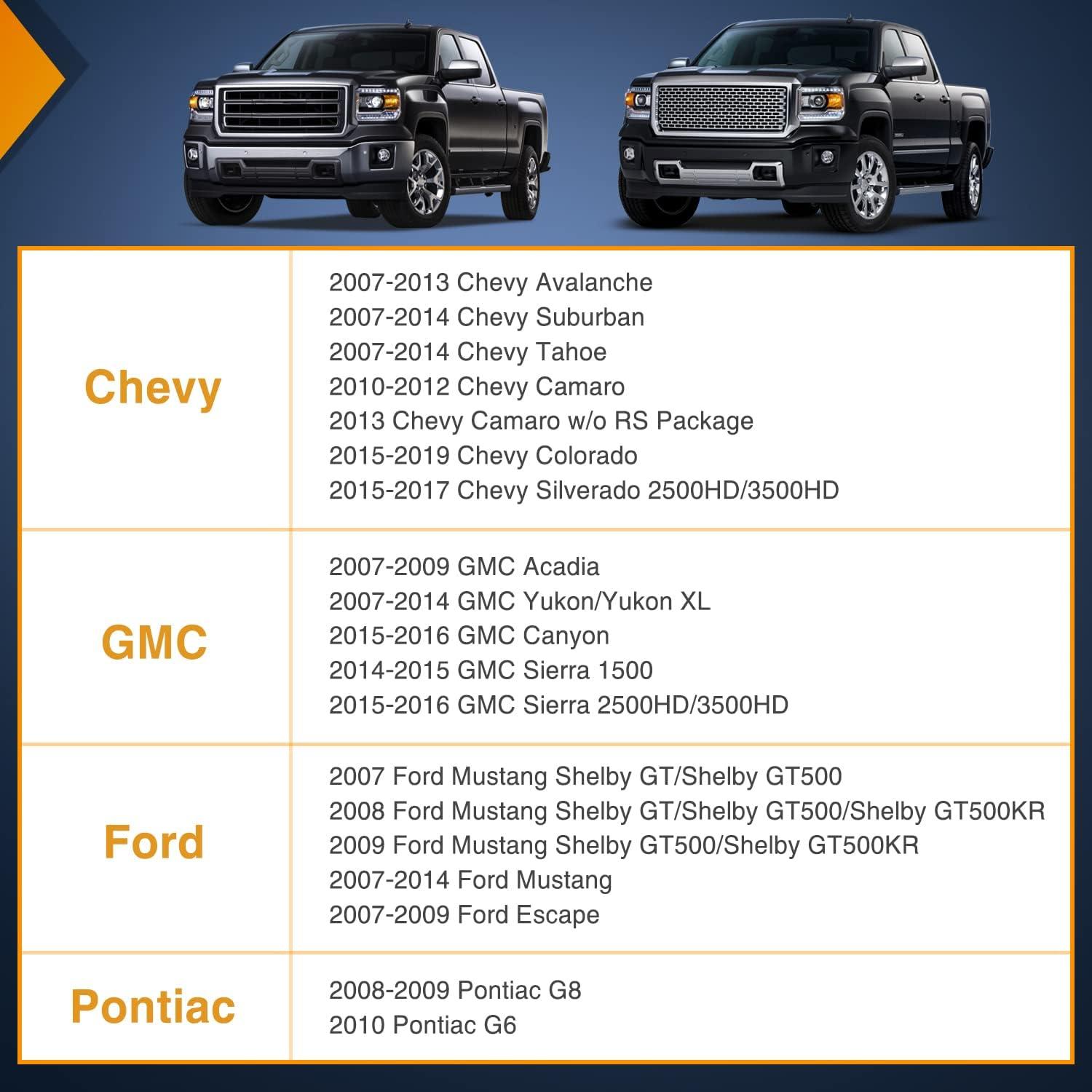 imageNilight Fog Light Assembly Compatible with 2007 2008 2009 2010 2011 2012 2013 GMC Sierra 1500 0714 Sierra 2500HD 3500HD Clear Lens Lamps Replacement 880 12V 27W BulbsBlack