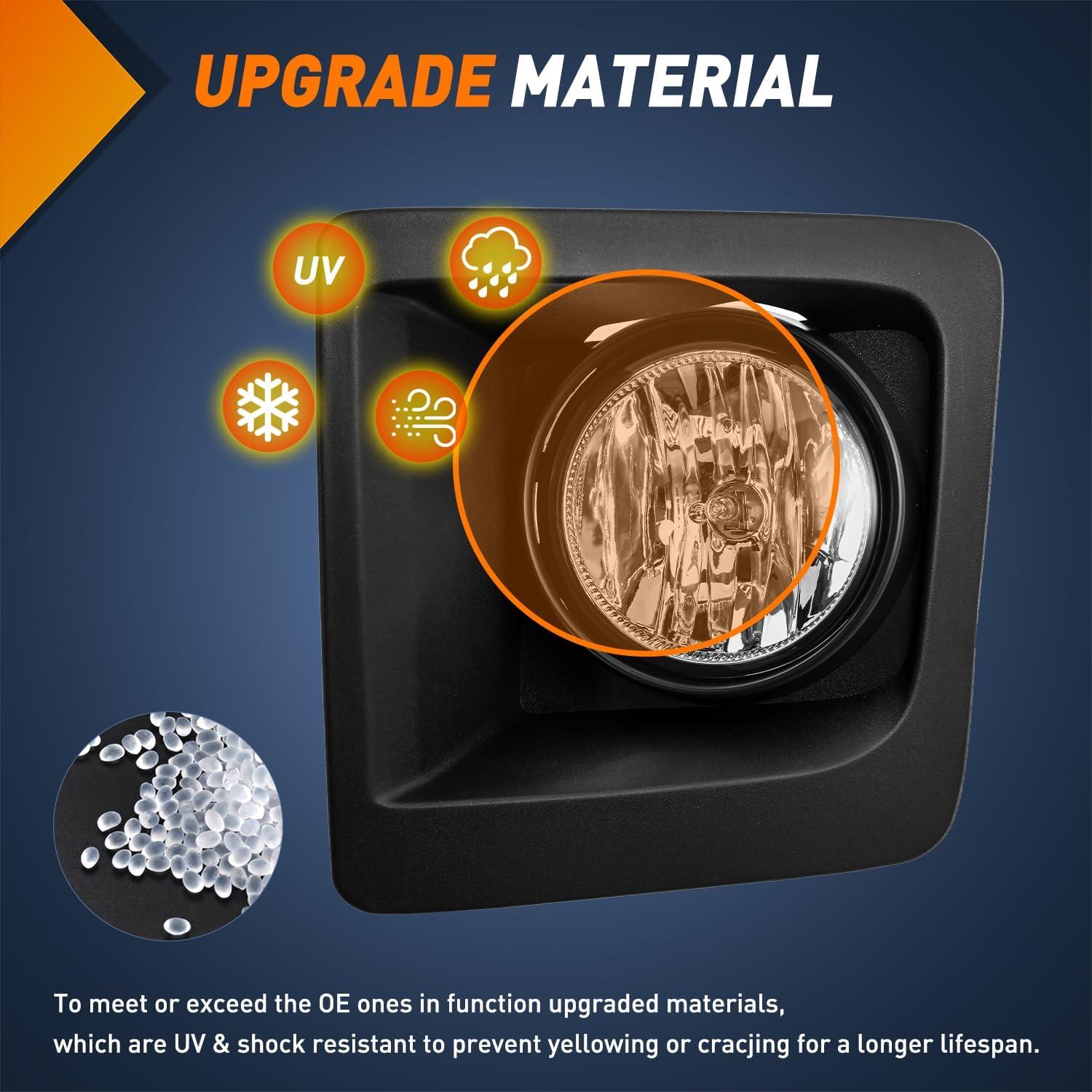 imageNilight Fog Light Assembly Compatible with 2007 2008 2009 2010 2011 2012 2013 GMC Sierra 1500 0714 Sierra 2500HD 3500HD Clear Lens Lamps Replacement 880 12V 27W BulbsSierra 20142015