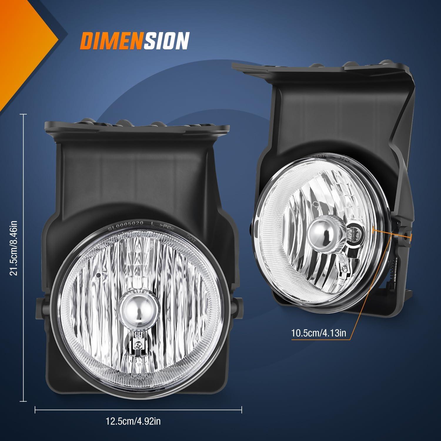 imageNilight Fog Light Assembly Compatible with 2007 2008 2009 2010 2011 2012 2013 GMC Sierra 1500 0714 Sierra 2500HD 3500HD Clear Lens Lamps Replacement 880 12V 27W BulbsSierra 20032006