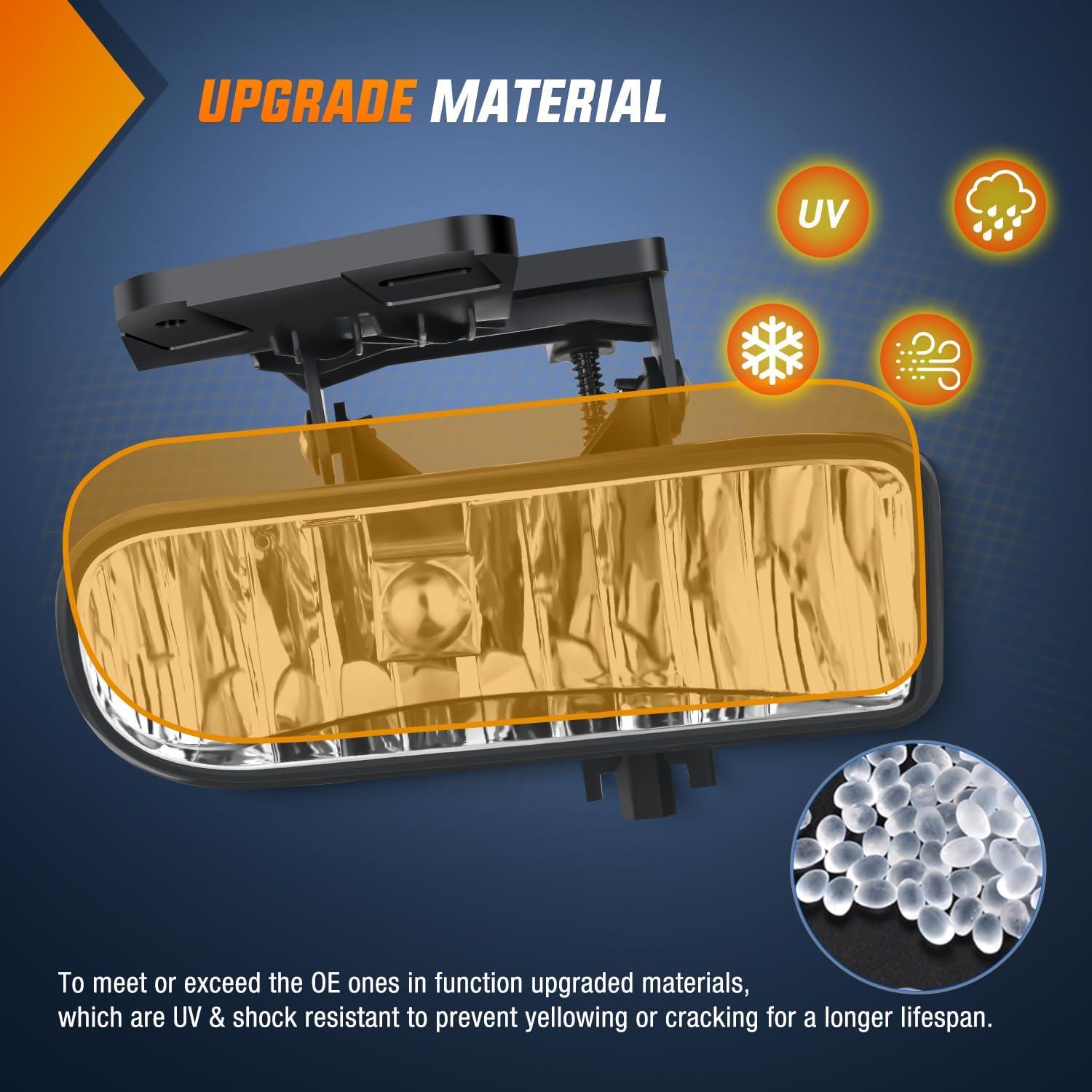 imageNilight Fog Light Assembly Compatible with 2007 2008 2009 2010 2011 2012 2013 GMC Sierra 1500 0714 Sierra 2500HD 3500HD Clear Lens Lamps Replacement 880 12V 27W BulbsSierra 19992002 Clear