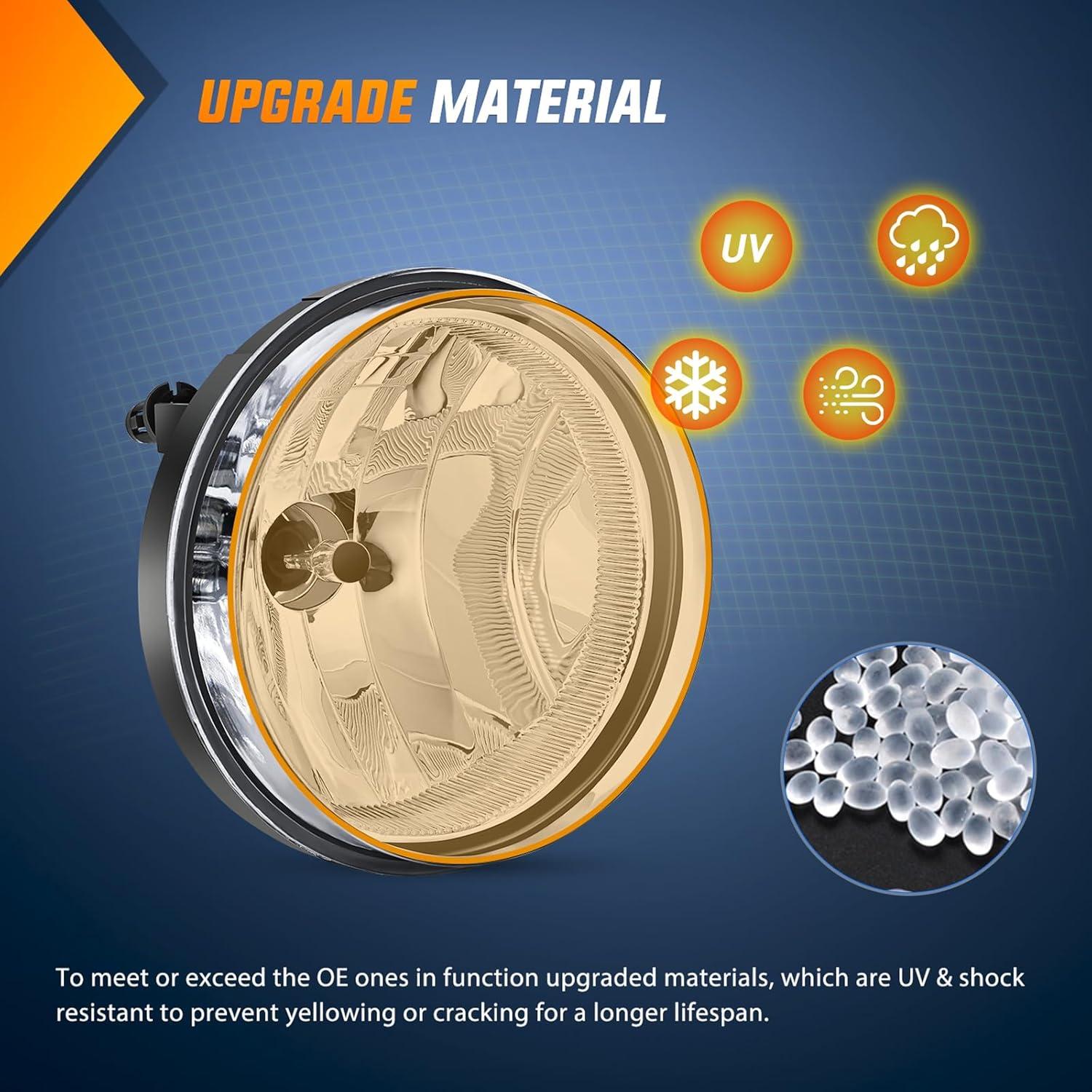 imageNilight Fog Light Assembly Compatible with 2007 2008 2009 2010 2011 2012 2013 GMC Sierra 1500 0714 Sierra 2500HD 3500HD Clear Lens Lamps Replacement 880 12V 27W BulbsSierra 20072014