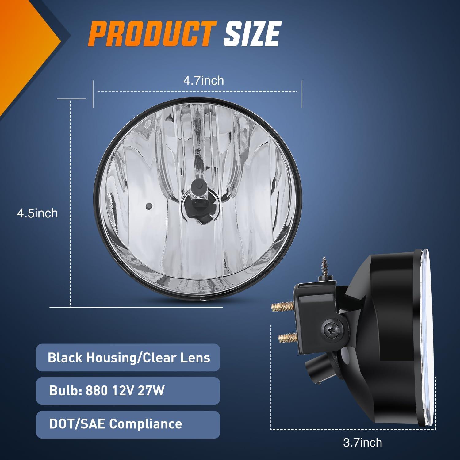 imageNilight Fog Light Assembly Compatible with 2007 2008 2009 2010 2011 2012 2013 GMC Sierra 1500 0714 Sierra 2500HD 3500HD Clear Lens Lamps Replacement 880 12V 27W Bulbs20022009 GMC Envoy