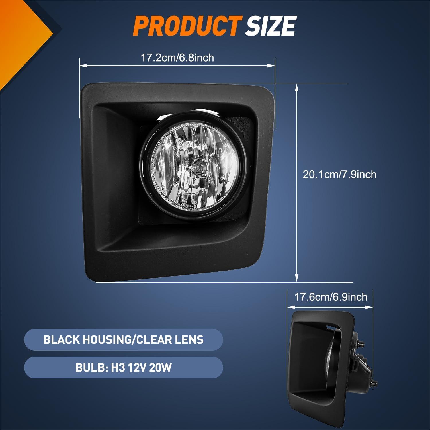 imageNilight Fog Light Assembly Compatible with 2007 2008 2009 2010 2011 2012 2013 GMC Sierra 1500 0714 Sierra 2500HD 3500HD Clear Lens Lamps Replacement 880 12V 27W BulbsSierra 20142015