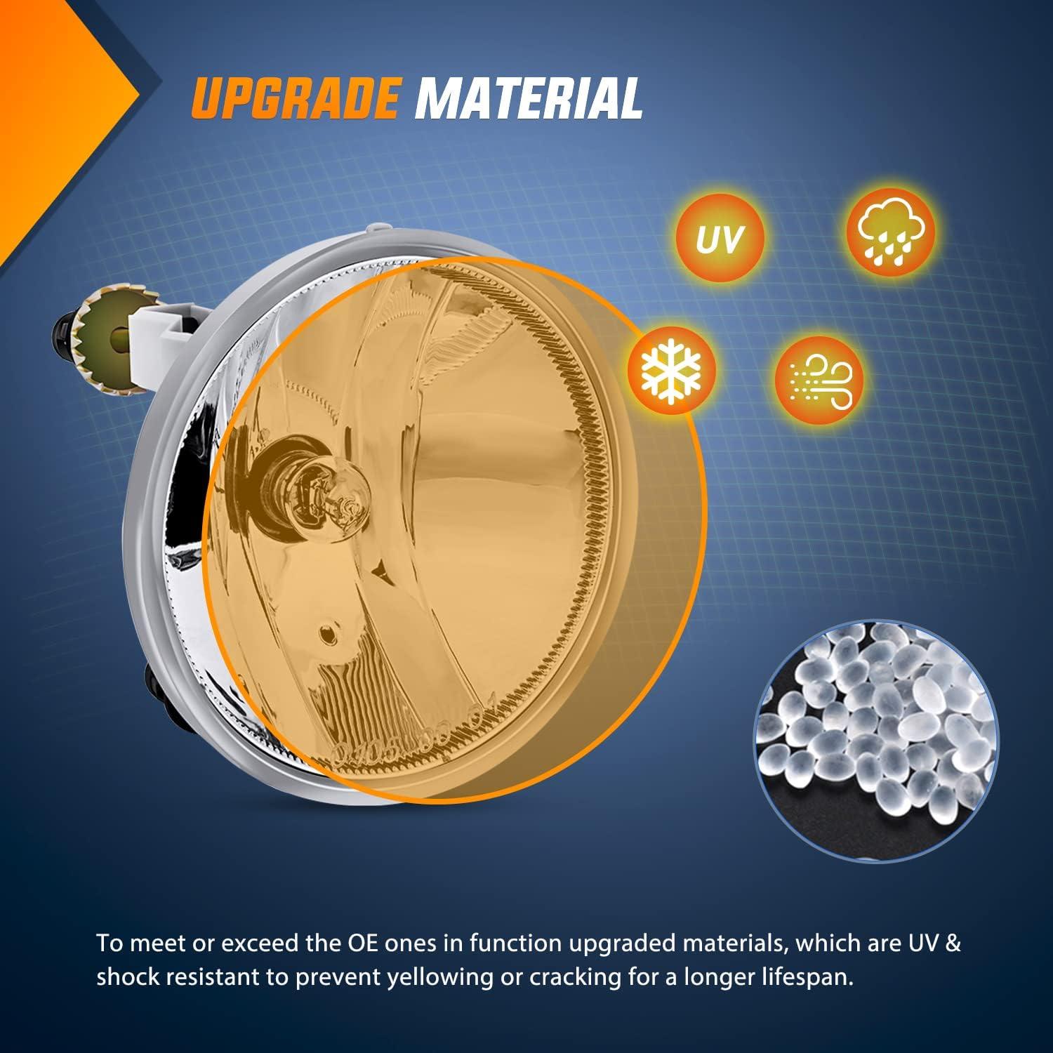 imageNilight Fog Light Assembly Compatible with 2007 2008 2009 2010 2011 2012 2013 GMC Sierra 1500 0714 Sierra 2500HD 3500HD Clear Lens Lamps Replacement 880 12V 27W BulbsBlack