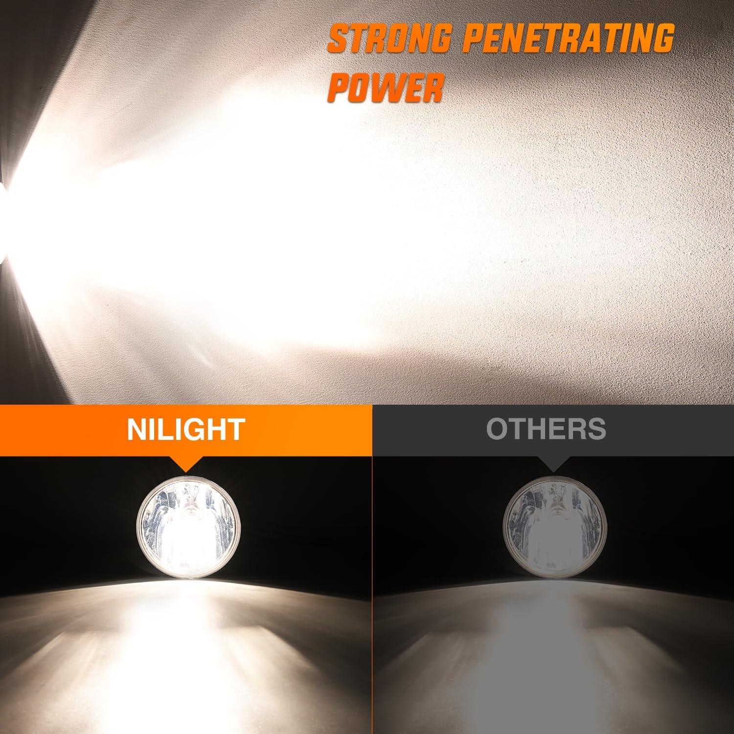 imageNilight Fog Light Assembly Compatible with 2007 2008 2009 2010 2011 2012 2013 GMC Sierra 1500 0714 Sierra 2500HD 3500HD Clear Lens Lamps Replacement 880 12V 27W BulbsSuburbanYukon 20072014