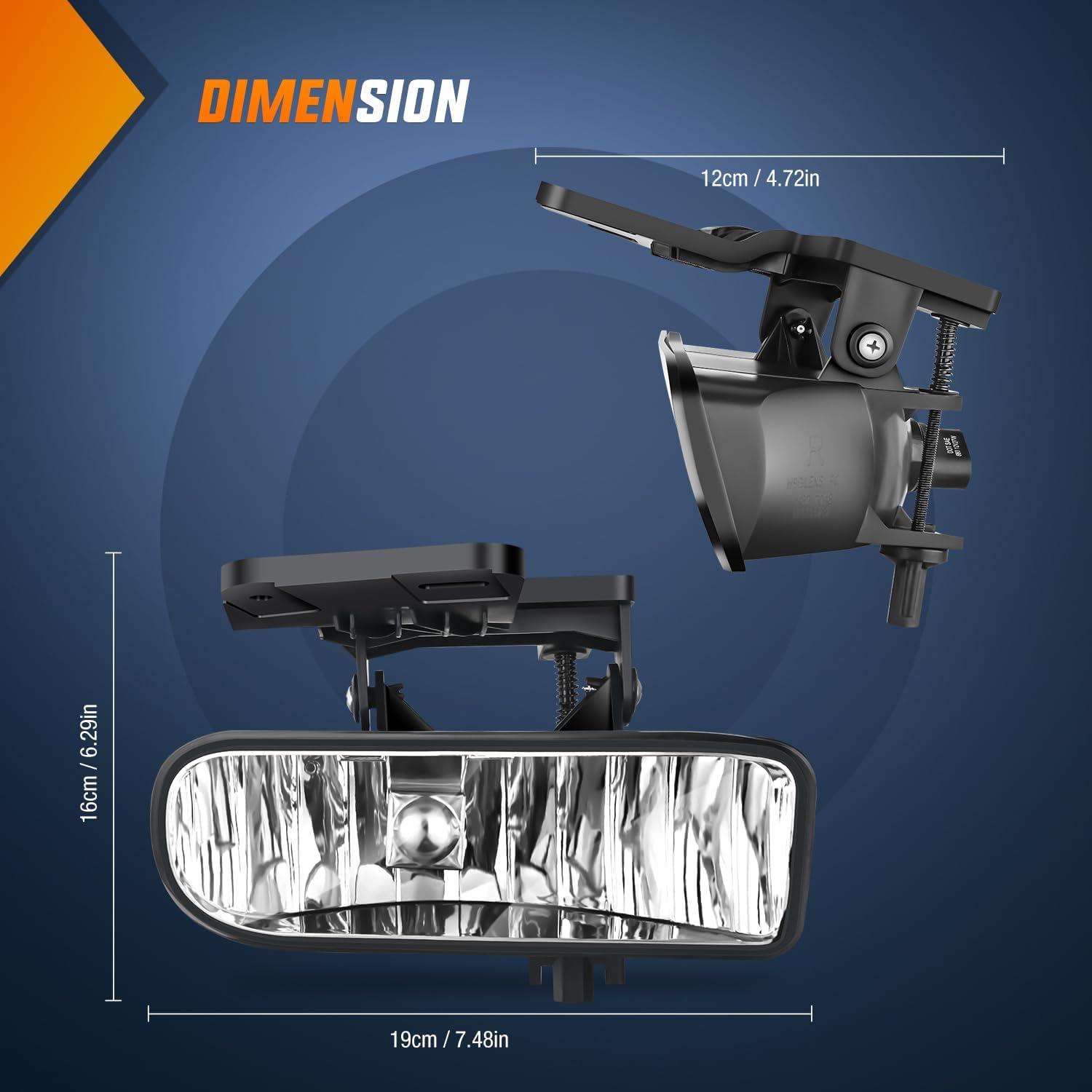 imageNilight Fog Light Assembly Compatible with 2007 2008 2009 2010 2011 2012 2013 GMC Sierra 1500 0714 Sierra 2500HD 3500HD Clear Lens Lamps Replacement 880 12V 27W BulbsSierra 19992002 Clear
