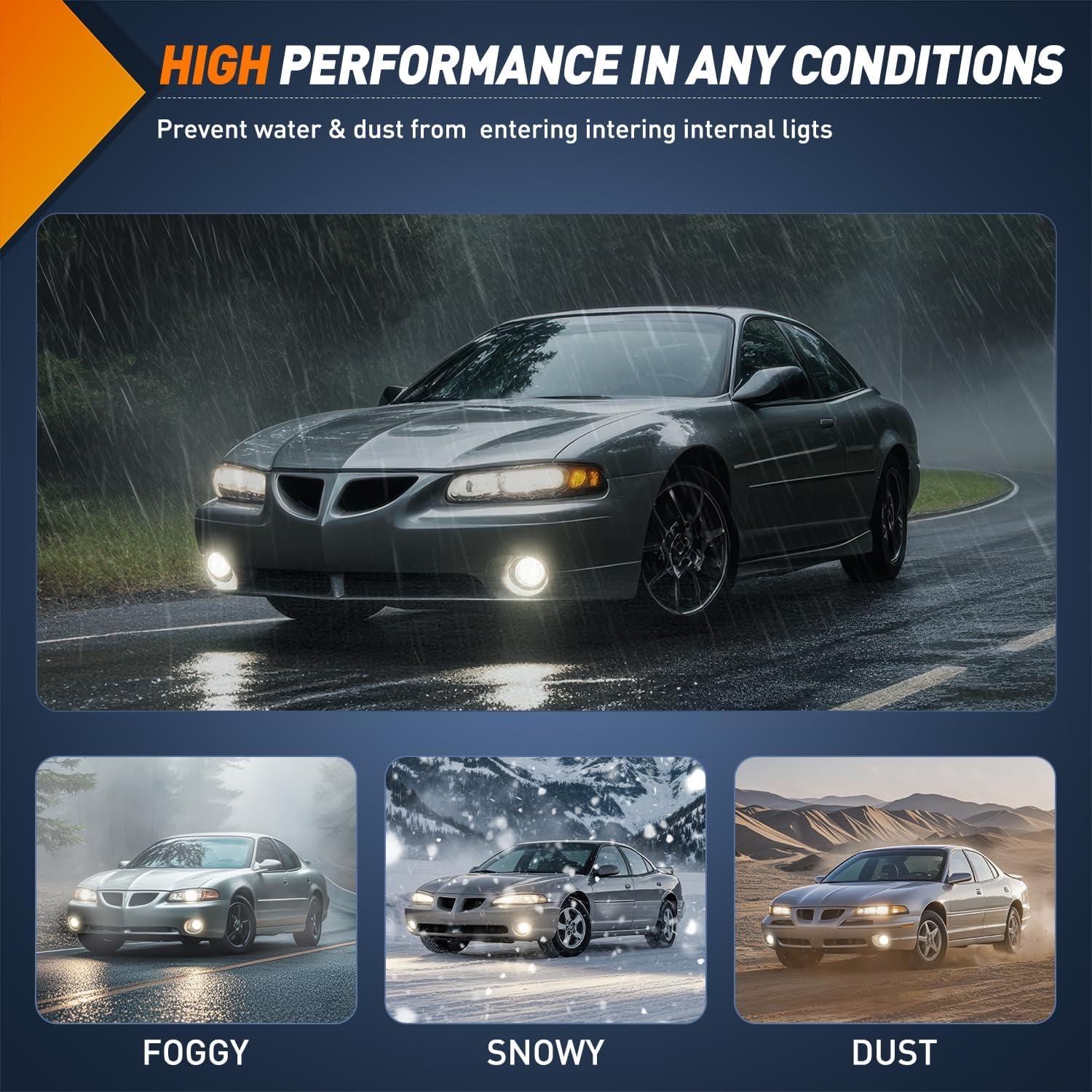 imageNilight Fog Light Assembly Compatible with 2007 2008 2009 2010 2011 2012 2013 GMC Sierra 1500 0714 Sierra 2500HD 3500HD Clear Lens Lamps Replacement 880 12V 27W BulbsSuburbanYukon 20072014