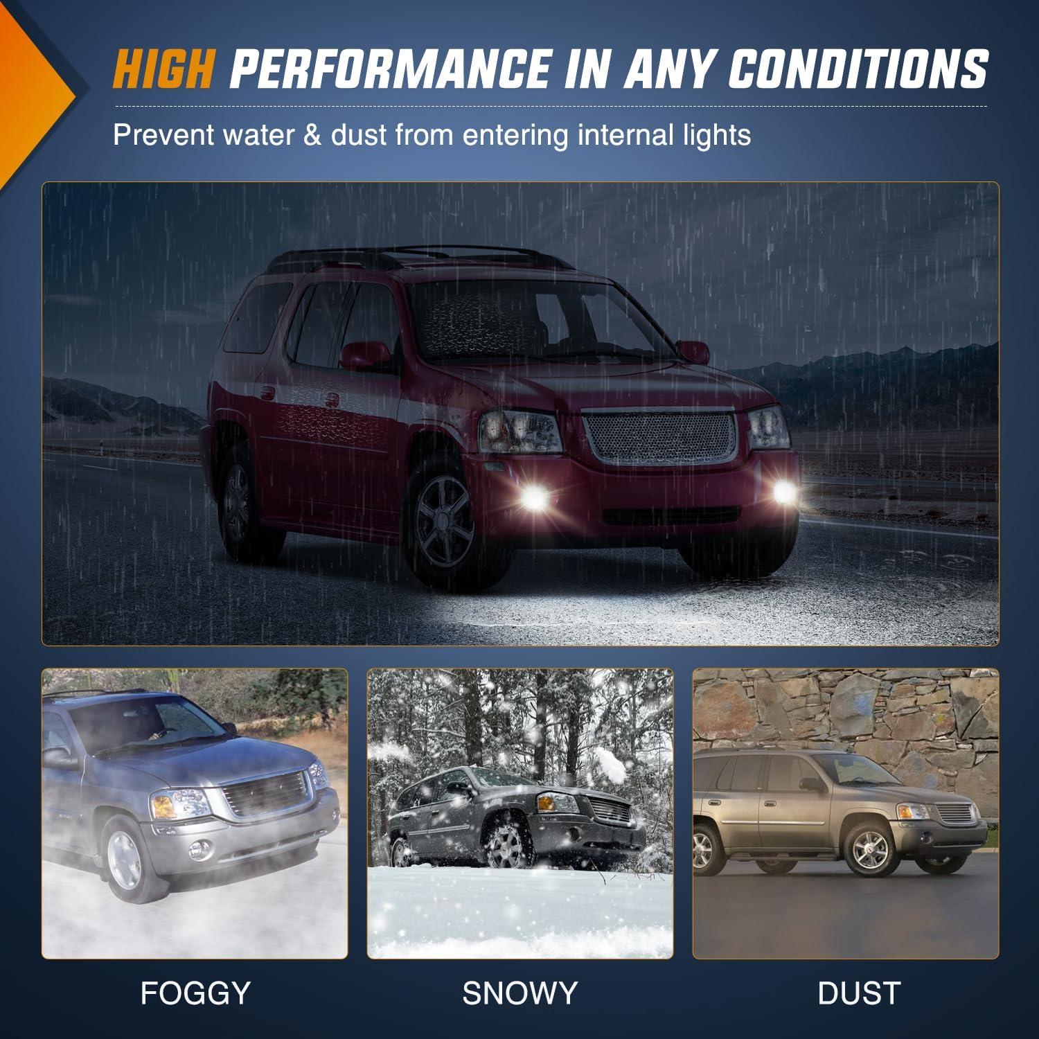 imageNilight Fog Light Assembly Compatible with 2007 2008 2009 2010 2011 2012 2013 GMC Sierra 1500 0714 Sierra 2500HD 3500HD Clear Lens Lamps Replacement 880 12V 27W Bulbs20022009 GMC Envoy