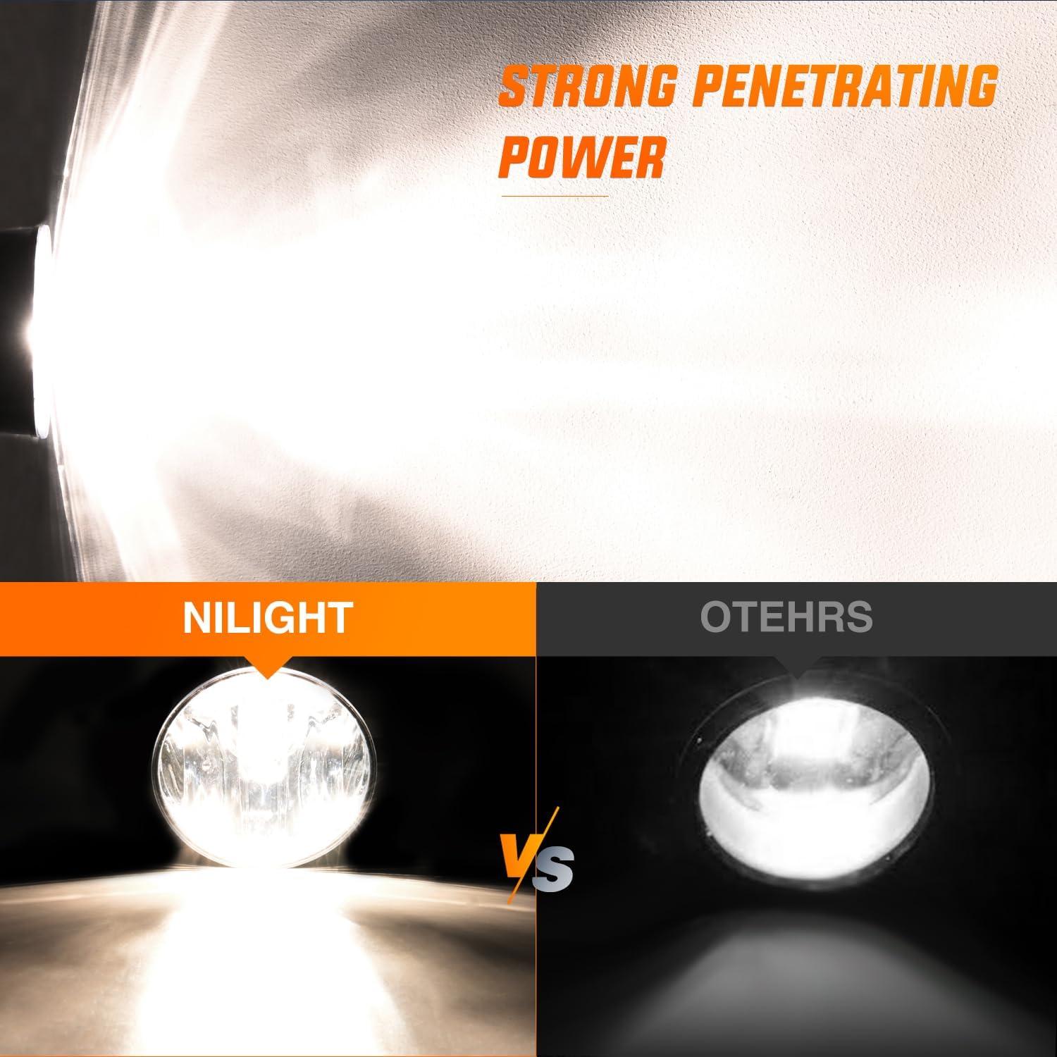 imageNilight Fog Light Assembly Compatible with 2007 2008 2009 2010 2011 2012 2013 GMC Sierra 1500 0714 Sierra 2500HD 3500HD Clear Lens Lamps Replacement 880 12V 27W Bulbs20022009 GMC Envoy