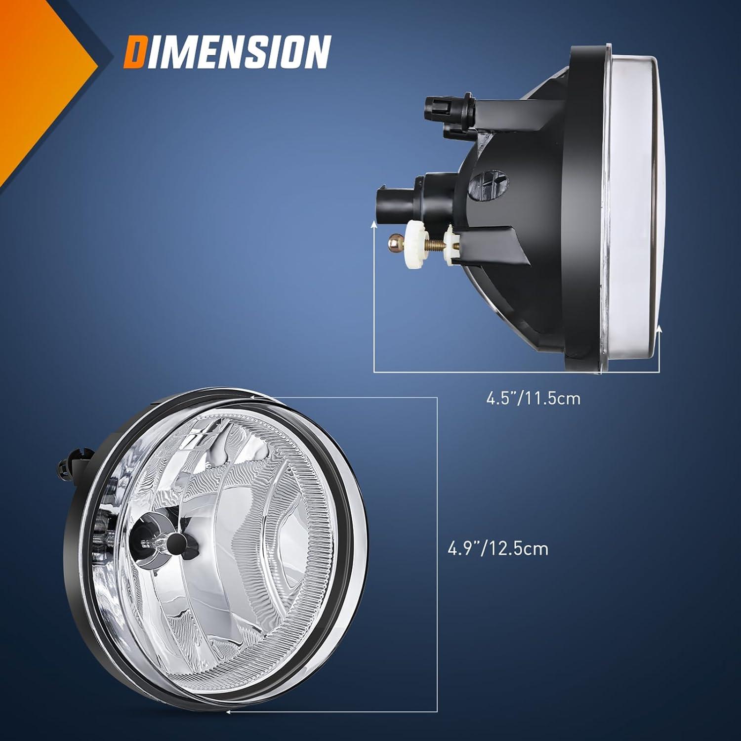 imageNilight Fog Light Assembly Compatible with 2007 2008 2009 2010 2011 2012 2013 GMC Sierra 1500 0714 Sierra 2500HD 3500HD Clear Lens Lamps Replacement 880 12V 27W BulbsSierra 20072014