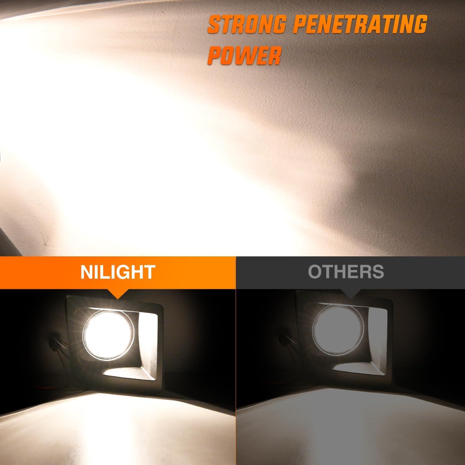 imageNilight Fog Light Assembly Compatible with 2007 2008 2009 2010 2011 2012 2013 GMC Sierra 1500 0714 Sierra 2500HD 3500HD Clear Lens Lamps Replacement 880 12V 27W BulbsSierra 20142015