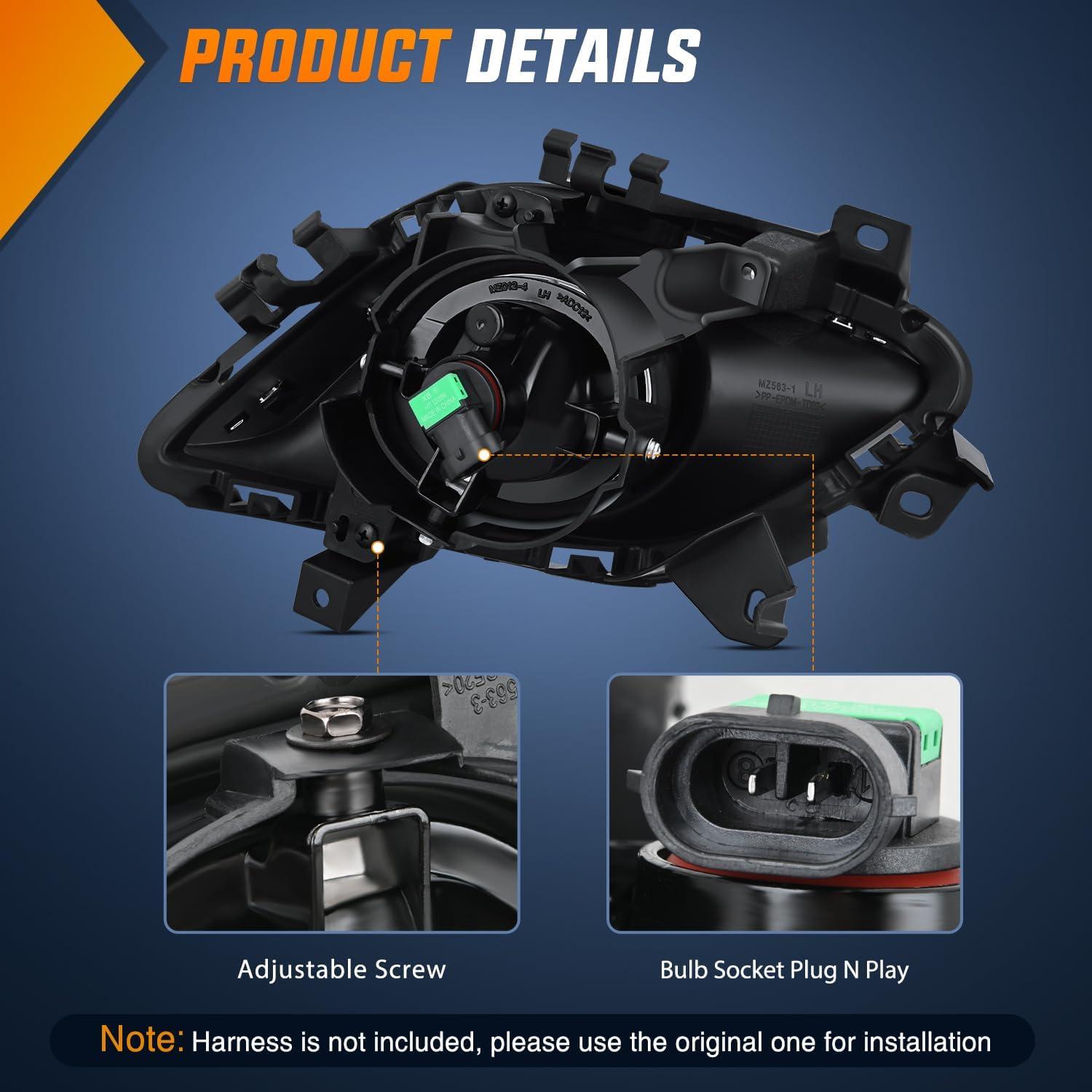 imageNilight Fog Light Assembly Compatible with 2010 2011 2012 Nissan Altima with Clear Lens Lamps Replacement H11 12V 55W Bulbs20132015 MAZDA 6