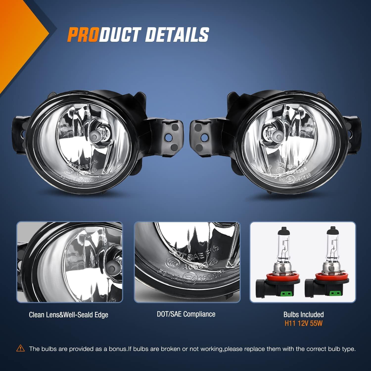 imageNilight Fog Light Compatible with 2007 2008 2009 2010 2011 2012 2013 2014 2015 2016 2017 2018 2019 Nissan Altima Versa Note Maxima Pathfinder Infiniti QX60 M35 M45 G37 JX35Black