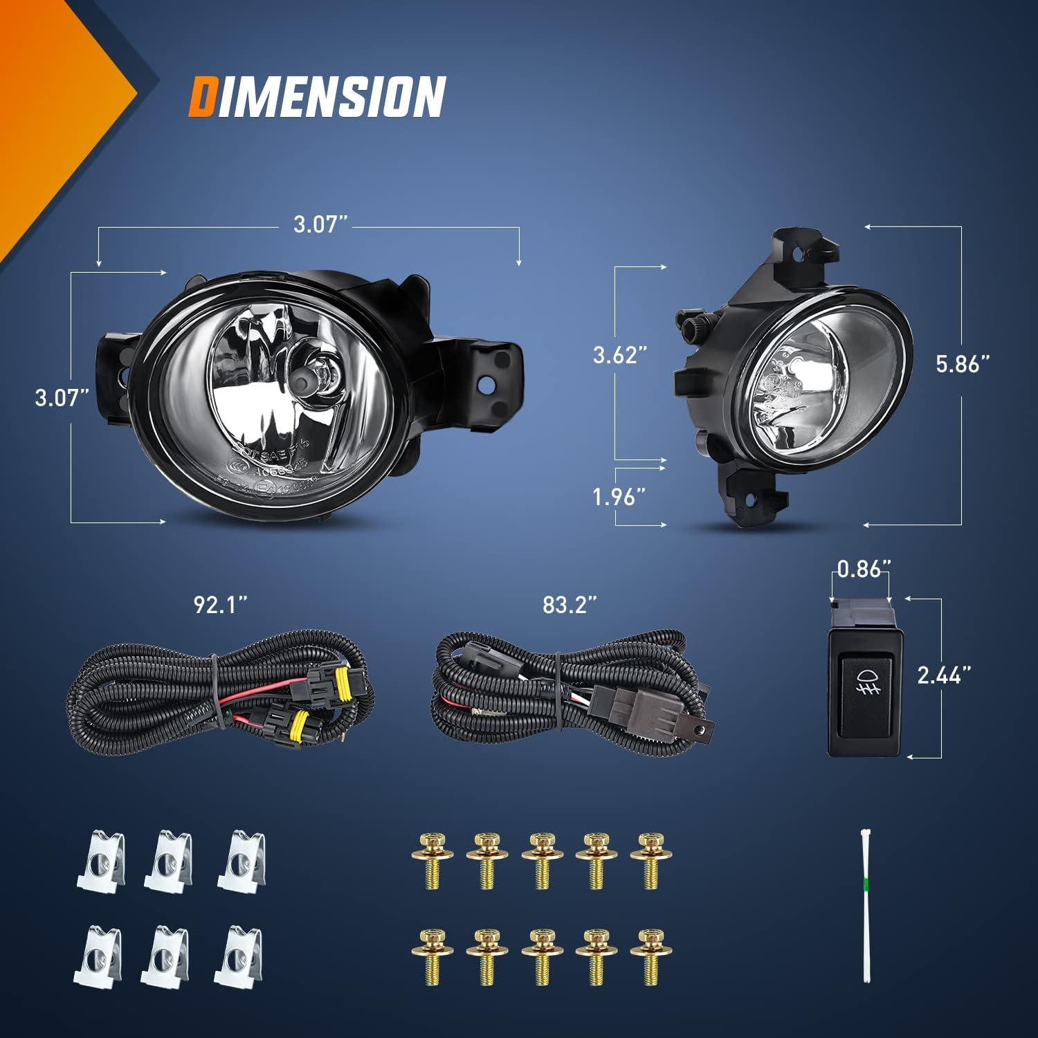imageNilight Fog Light Compatible with 2007 2008 2009 2010 2011 2012 2013 2014 2015 2016 2017 2018 2019 Nissan Altima Versa Note Maxima Pathfinder Infiniti QX60 M35 M45 G37 JX35Black