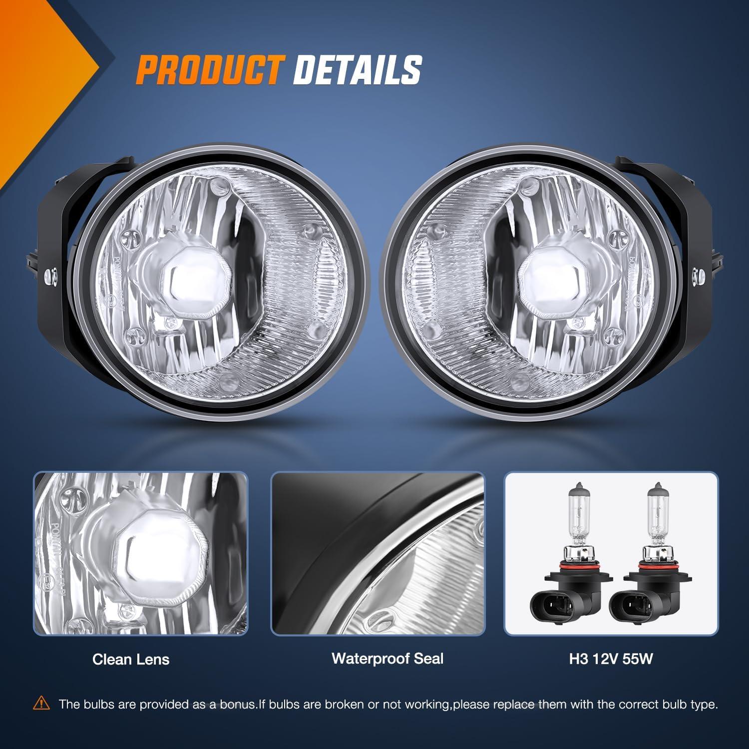 imageNilight Fog Light Compatible with 2007 2008 2009 2010 2011 2012 2013 2014 2015 2016 2017 2018 2019 Nissan Altima Versa Note Maxima Pathfinder Infiniti QX60 M35 M45 G37 JX3520002004 Nissan