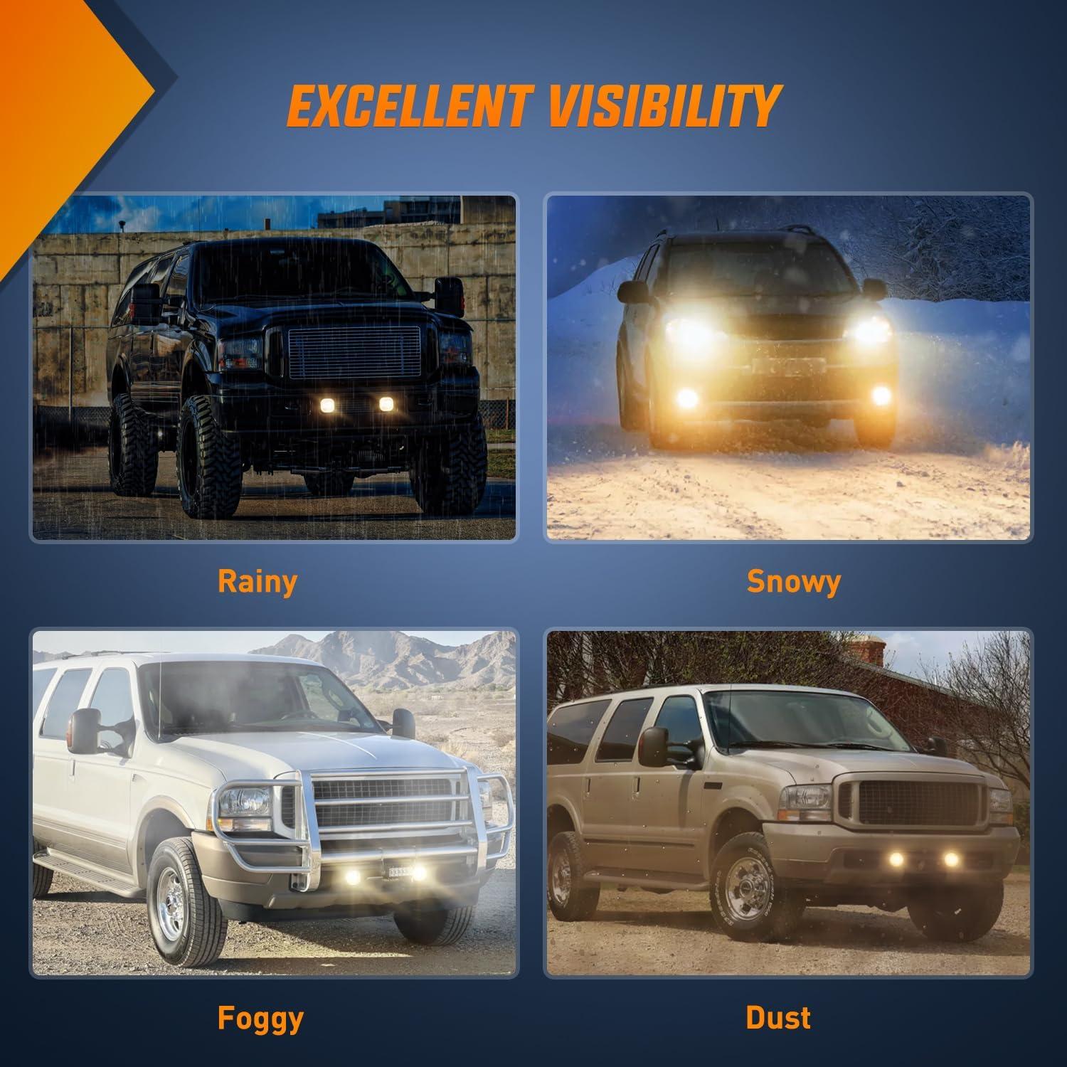 imageNilight Fog Lights Assembly Compatible with 1999 2000 2001 2002 2003 2004 Ford Mustang Lamp Replacement Driver and Passenger Side Amber Lens19992004 Ford F250F550