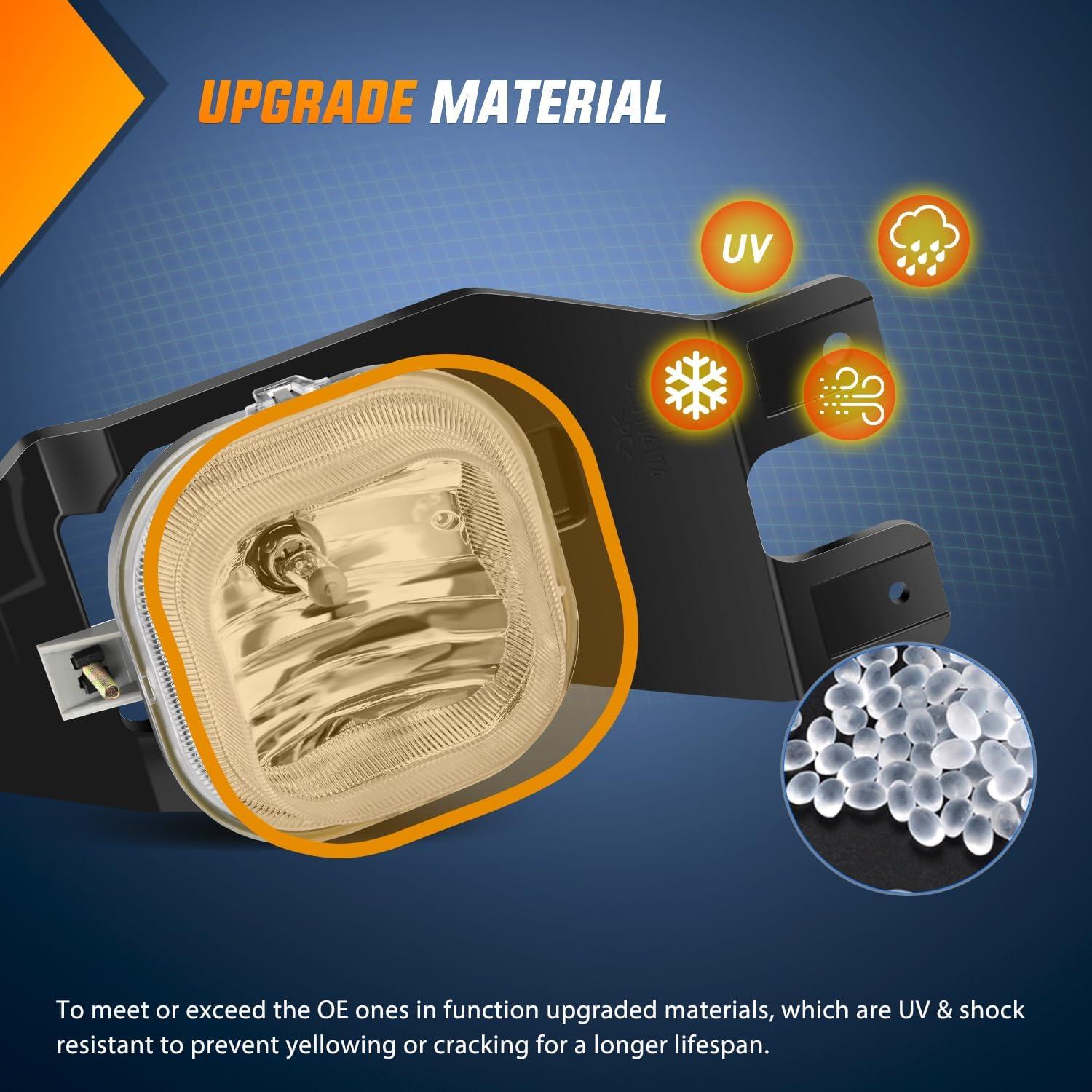 imageNilight Fog Lights Assembly Compatible with 1999 2000 2001 2002 2003 2004 Ford Mustang Lamp Replacement Driver and Passenger Side Amber Lens19992004 Ford F250F550