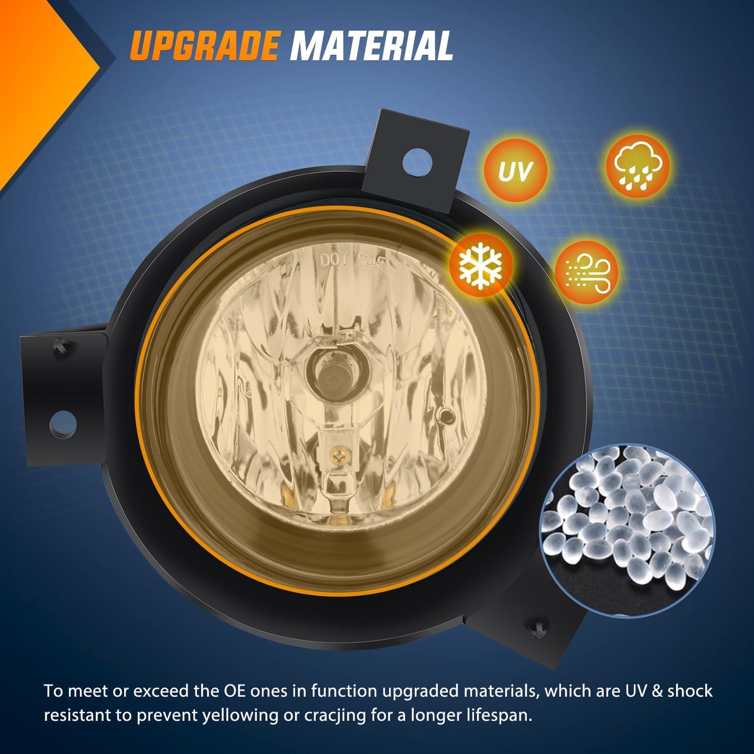 imageNilight Fog Lights Assembly Compatible with 1999 2000 2001 2002 2003 2004 Ford Mustang Lamp Replacement Driver and Passenger Side Amber Lens20012003 Ford Ranger