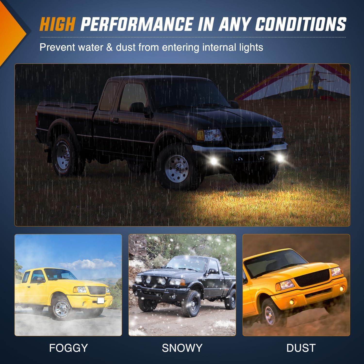 imageNilight Fog Lights Assembly Compatible with 1999 2000 2001 2002 2003 2004 Ford Mustang Lamp Replacement Driver and Passenger Side Amber Lens20012003 Ford Ranger