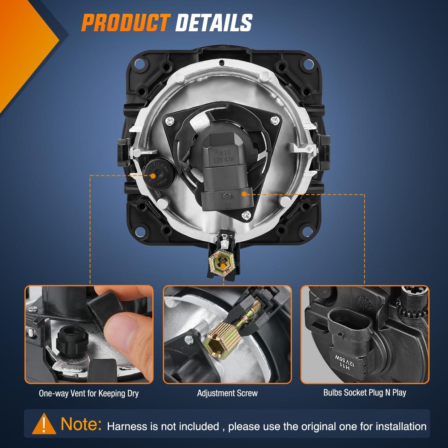 imageNilight Fog Lights Assembly Compatible with 1999 2000 2001 2002 2003 2004 Ford Mustang Lamp Replacement Driver and Passenger Side Amber Lens20022006 Ford