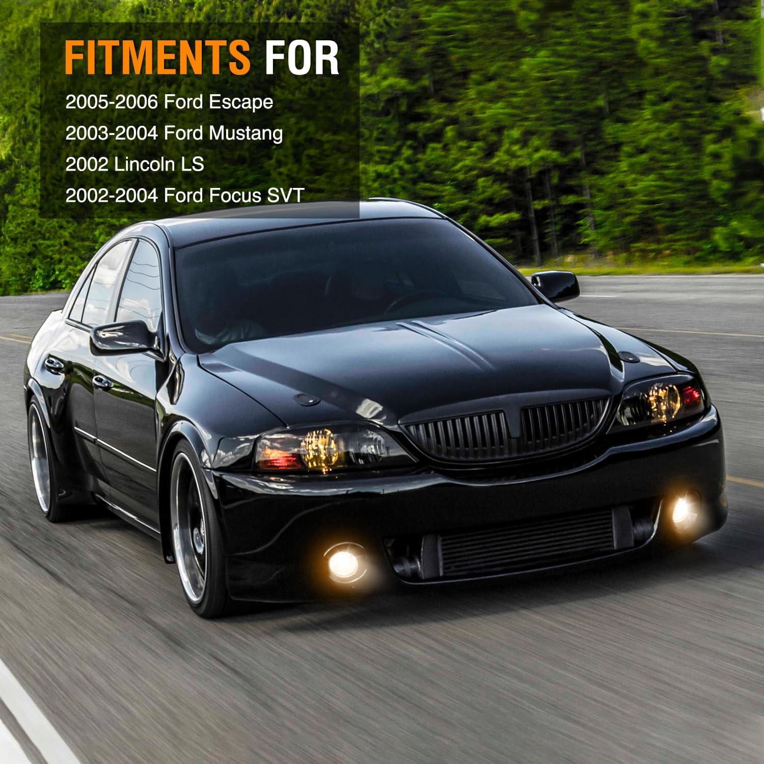 imageNilight Fog Lights Assembly Compatible with 1999 2000 2001 2002 2003 2004 Ford Mustang Lamp Replacement Driver and Passenger Side Amber Lens20022006 Ford