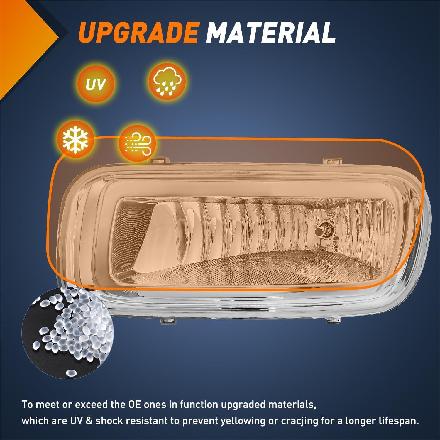 imageNilight Fog Lights Assembly Compatible with 1999 2000 2001 2002 2003 2004 Ford Mustang Lamp Replacement Driver and Passenger Side Amber Lens20042006 F150 Clear