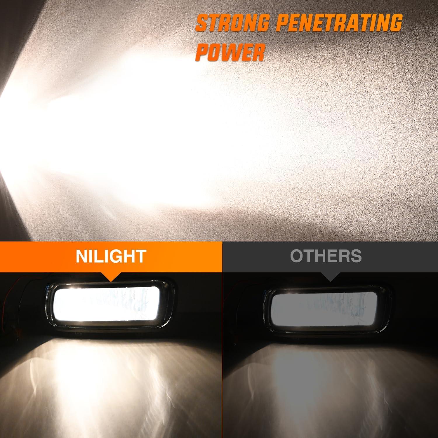 imageNilight Fog Lights Assembly Compatible with 1999 2000 2001 2002 2003 2004 Ford Mustang Lamp Replacement Driver and Passenger Side Amber Lens20042006 F150 Clear