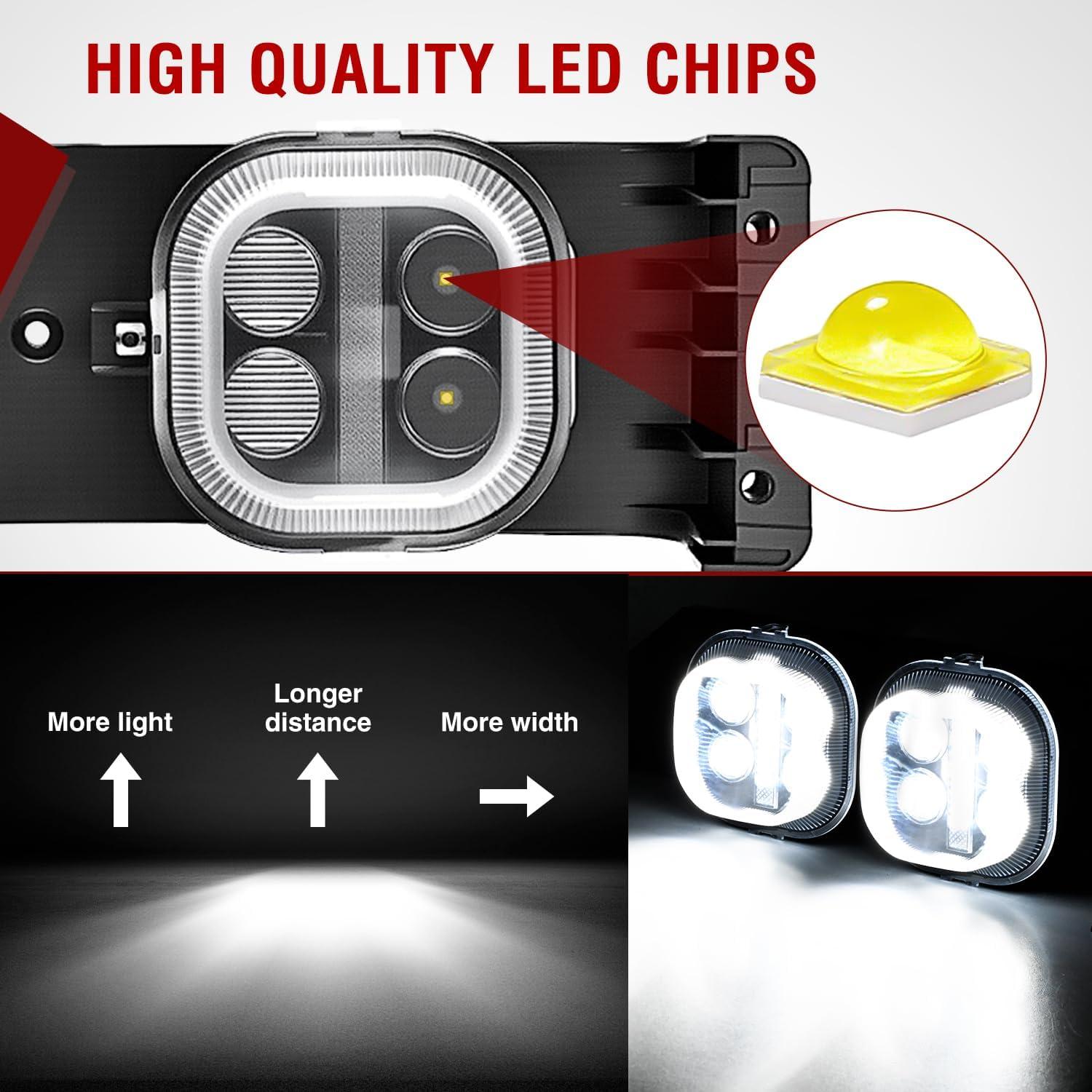 imageNilight Fog Lights Assembly Compatible with 1999 2000 2001 2002 2003 2004 Ford Mustang Lamp Replacement Driver and Passenger Side Amber Lens20052007 F250F550 LED