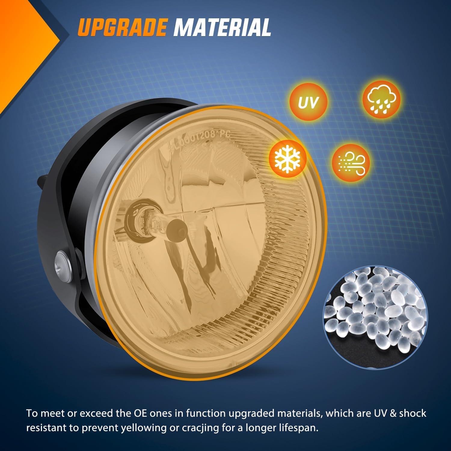 imageNilight Fog Lights Assembly Compatible with 1999 2000 2001 2002 2003 2004 Ford Mustang Lamp Replacement Driver and Passenger Side Amber Lens20072014 Expedition20082011 Ranger